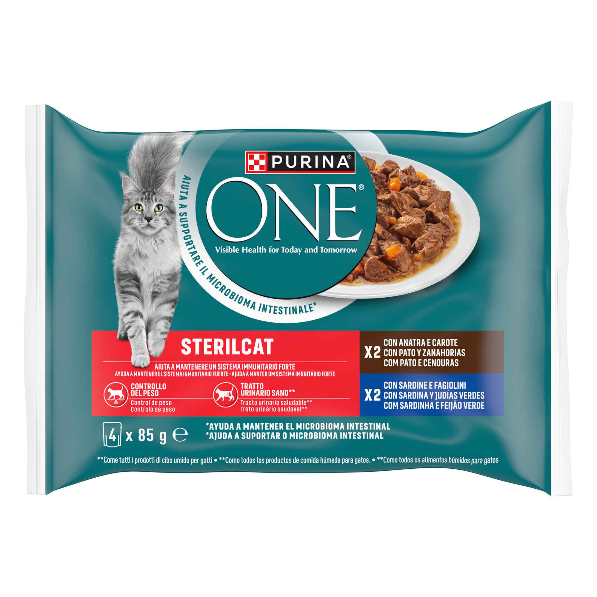 Comida H&uacute;mida para Gato Esterilizado Sardinhas Purina One