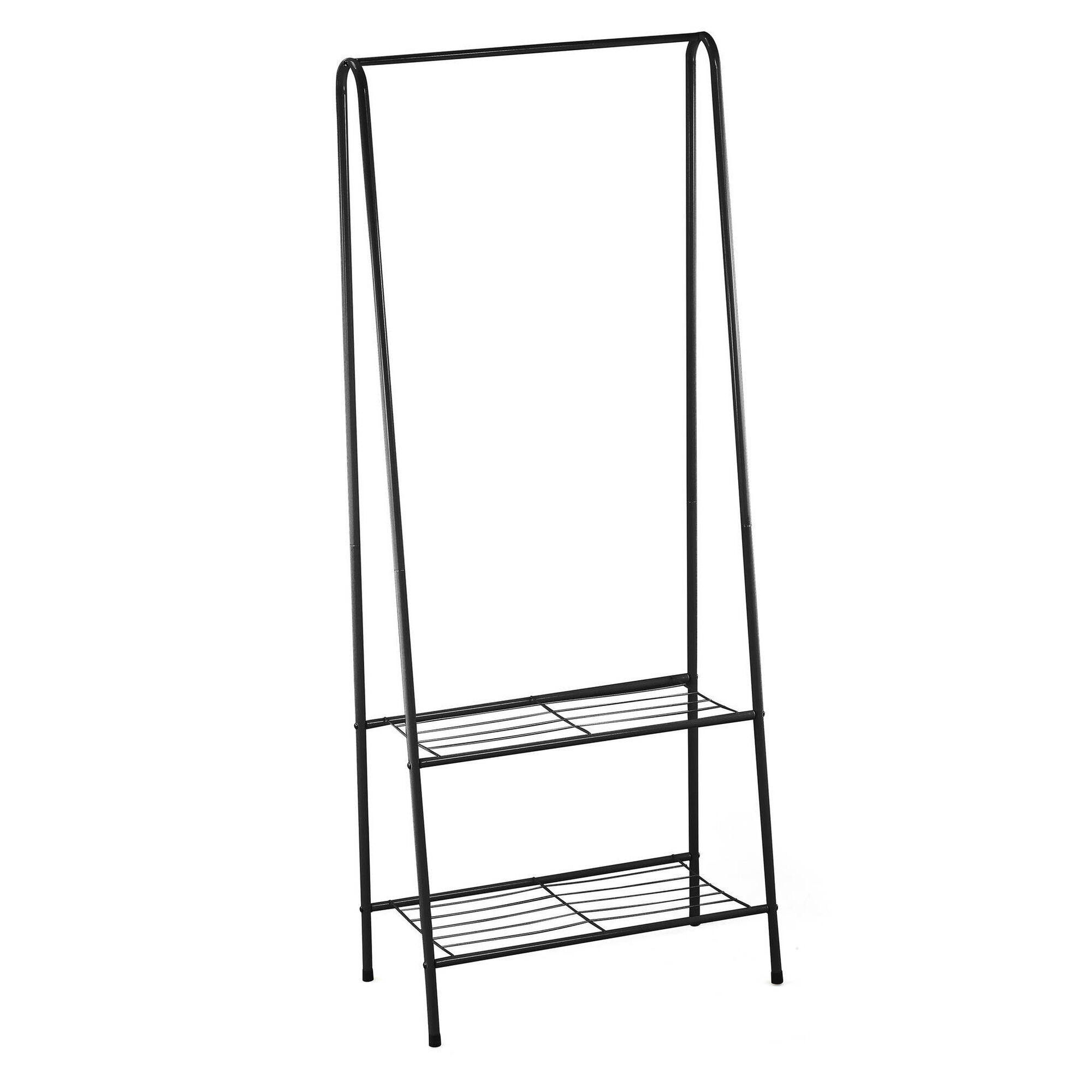 Charriot com 2 Prateleiras Preto 59x32x152cm Bazar&atilde;o