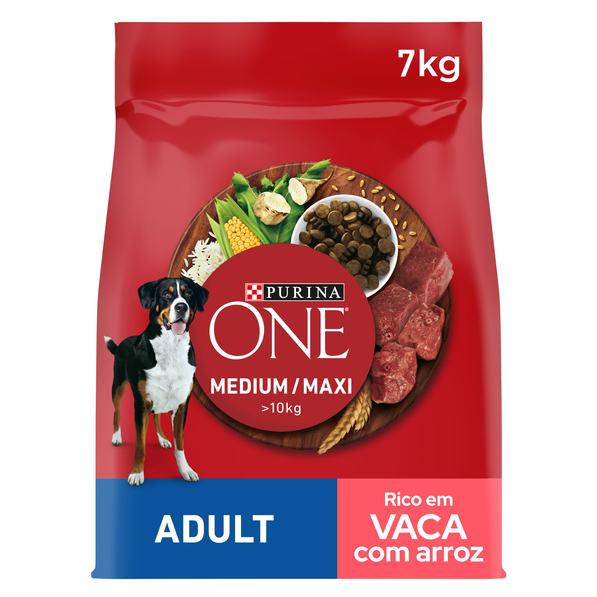 Ra&ccedil;&atilde;o para C&atilde;o Adulto M&eacute;dio e Maxi Vaca e Arroz Purina One