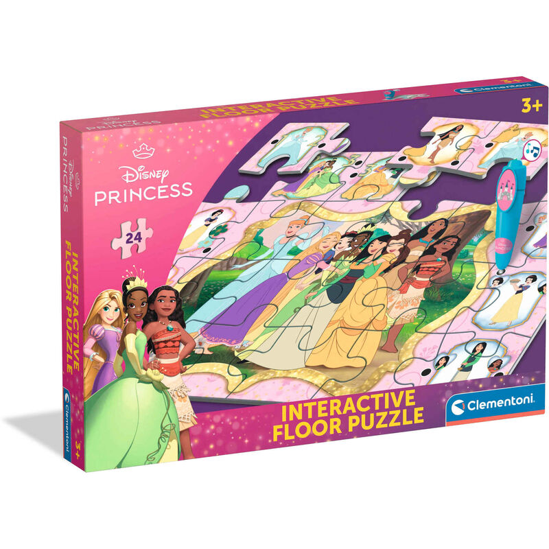 Clementoni - Puzzle Tapete 24 Peças + Jogo Interativo Princesas