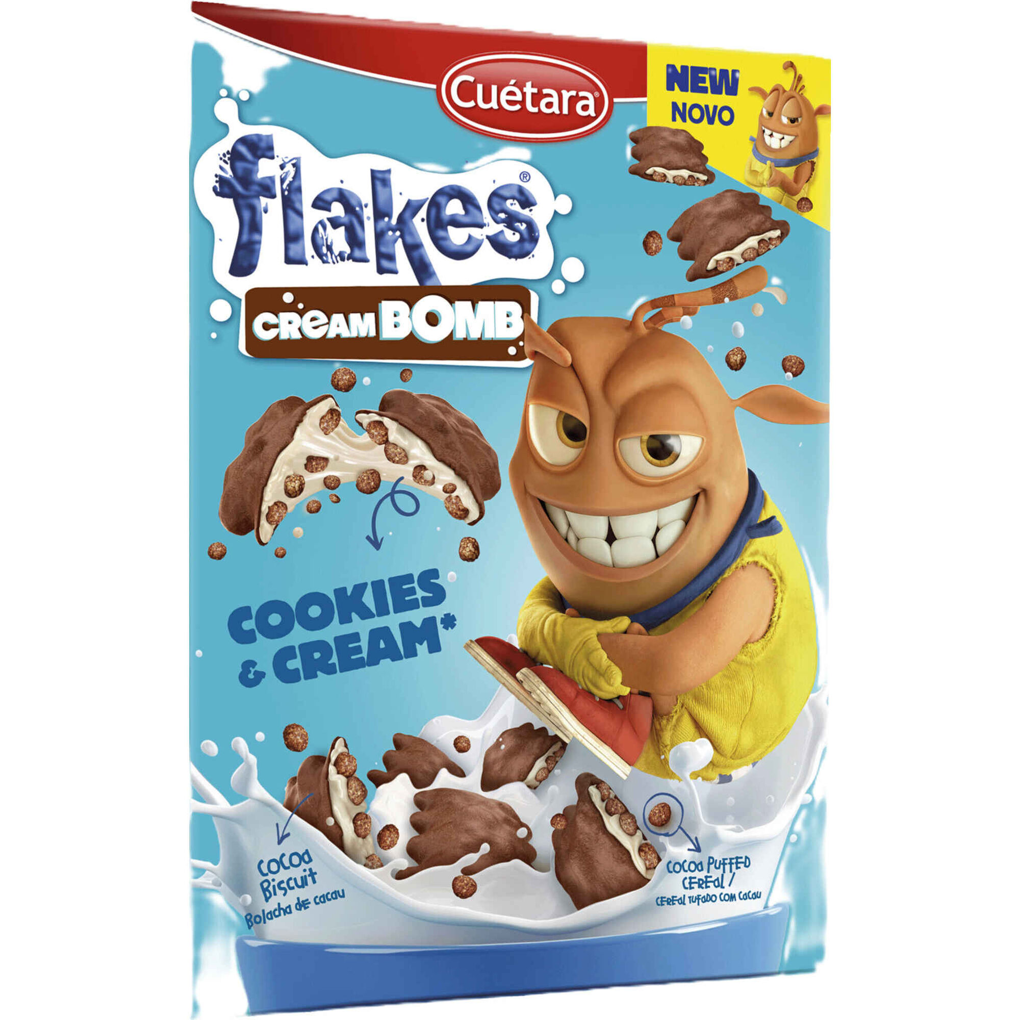 Bolacha Recheadas Flakes Cream Bomb Cu&eacute;tara