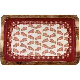 Prato Madeira Retangular 30x20cm Bordô Prato Madeira Retangular 30x20cm Bordô