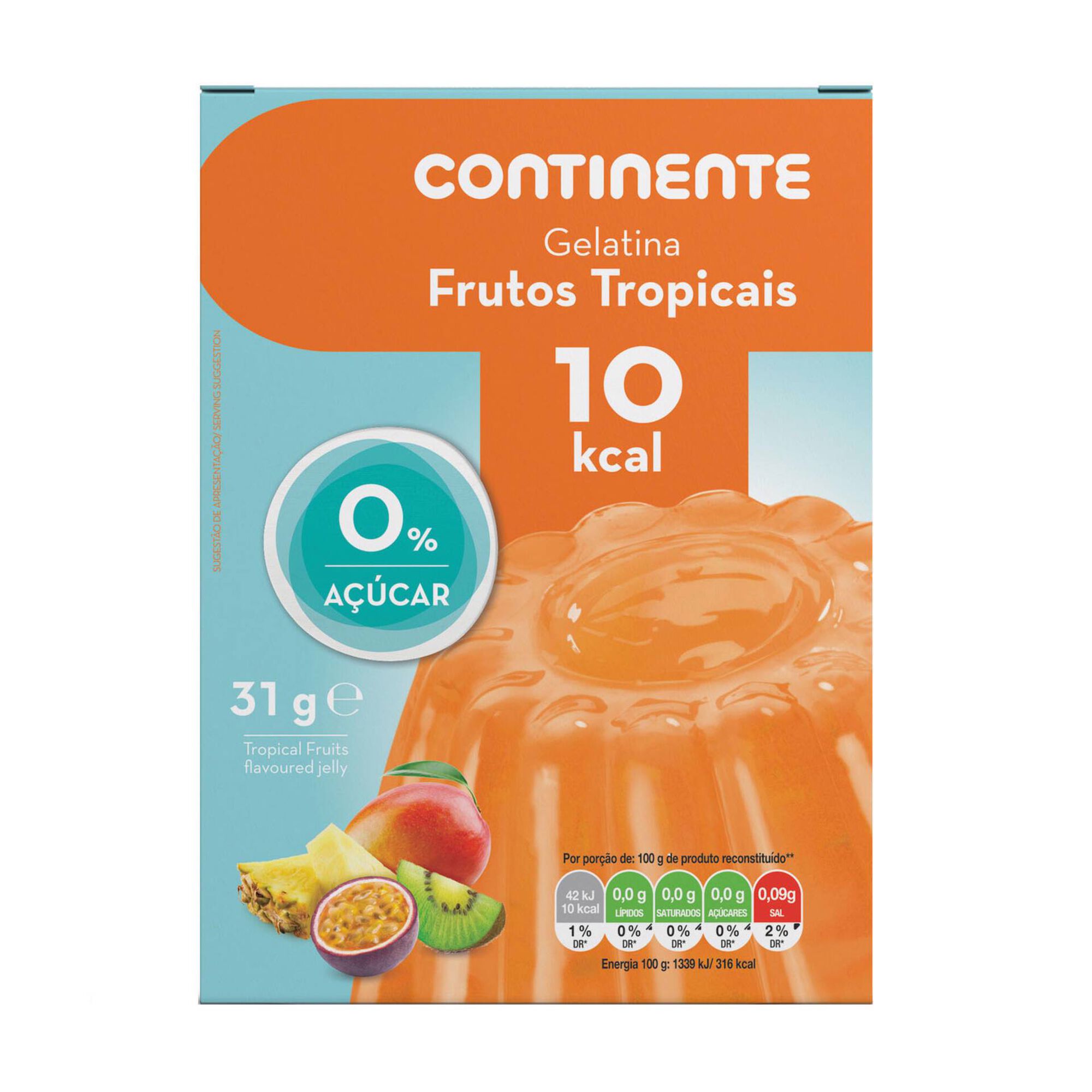 Gelatina Frutas Tropicais 0% Açúcar