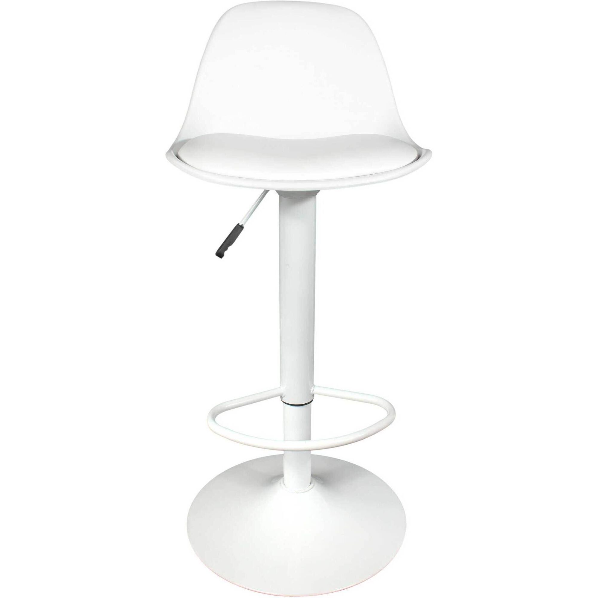 Conjunto de 2 Bancos Bar com Assento Acolchoado Branco Isak