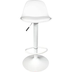 Conjunto de 2 Bancos Bar com Assento Acolchoado Branco Isak