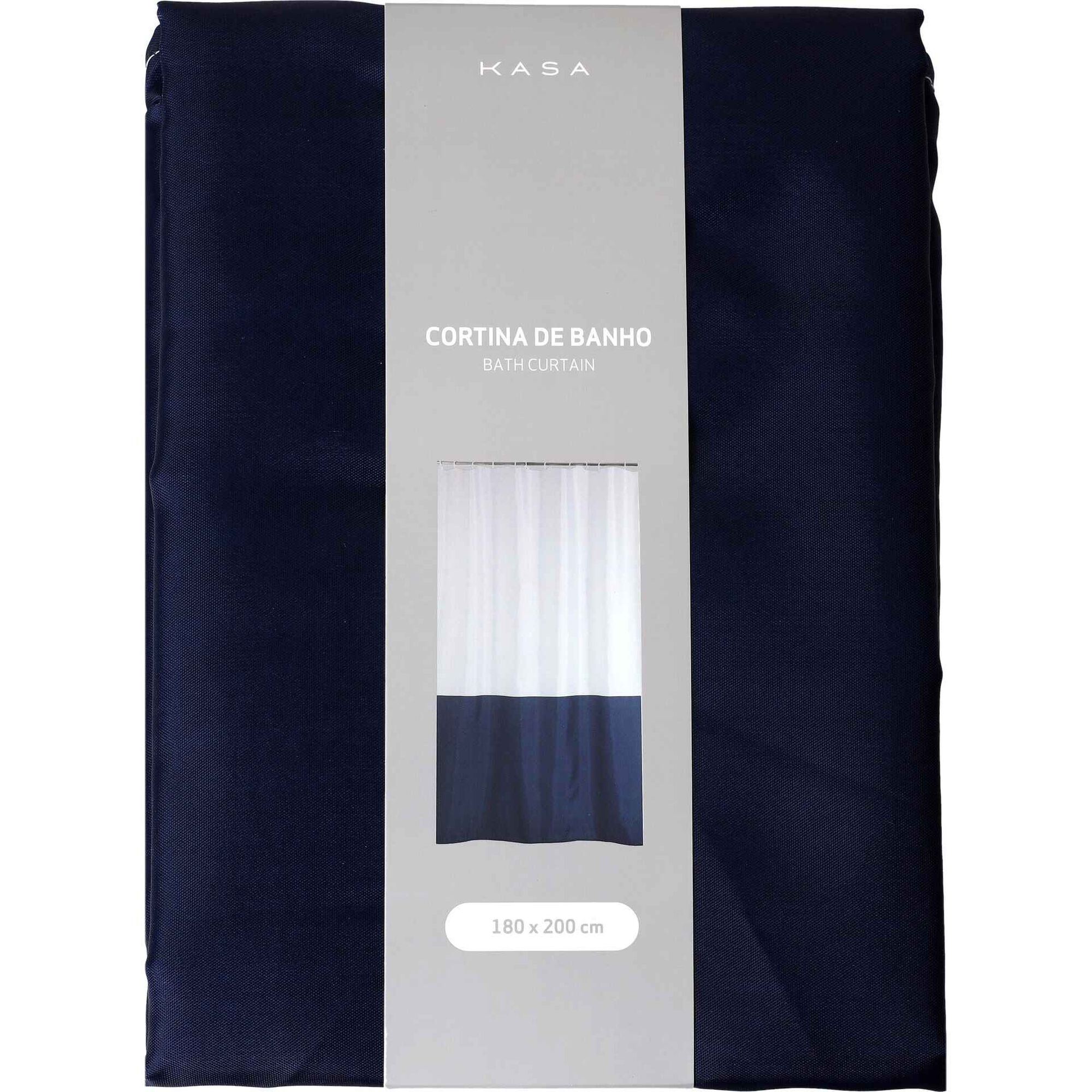 Cortina de Banho Poliéster 180x200cm Azul