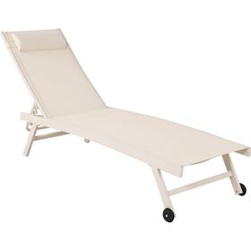 Espregui&ccedil;adeira com Almofada 194x55x91,5cm Bege Kasa