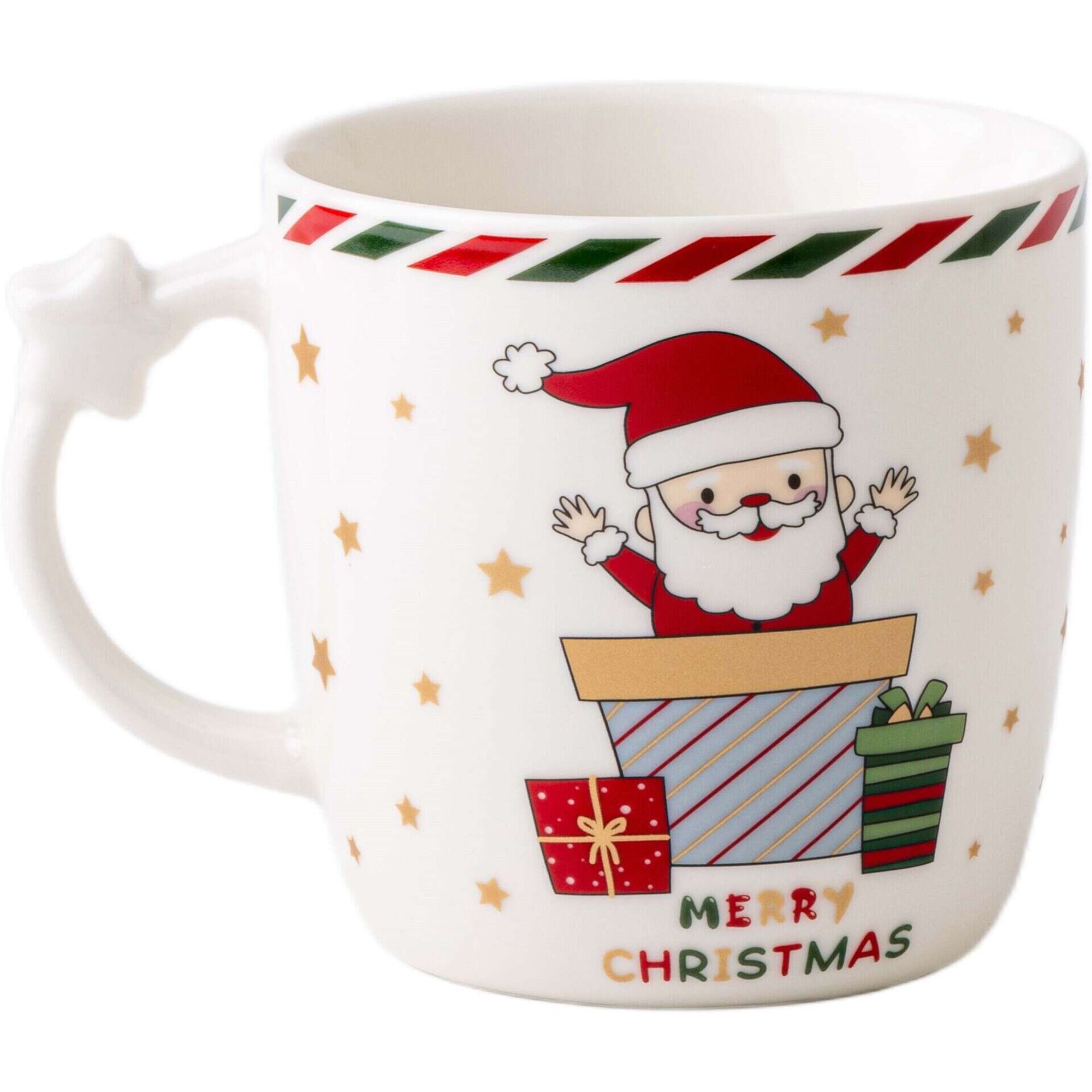 Caneca Pai Natal Presentes Asa com Estrela