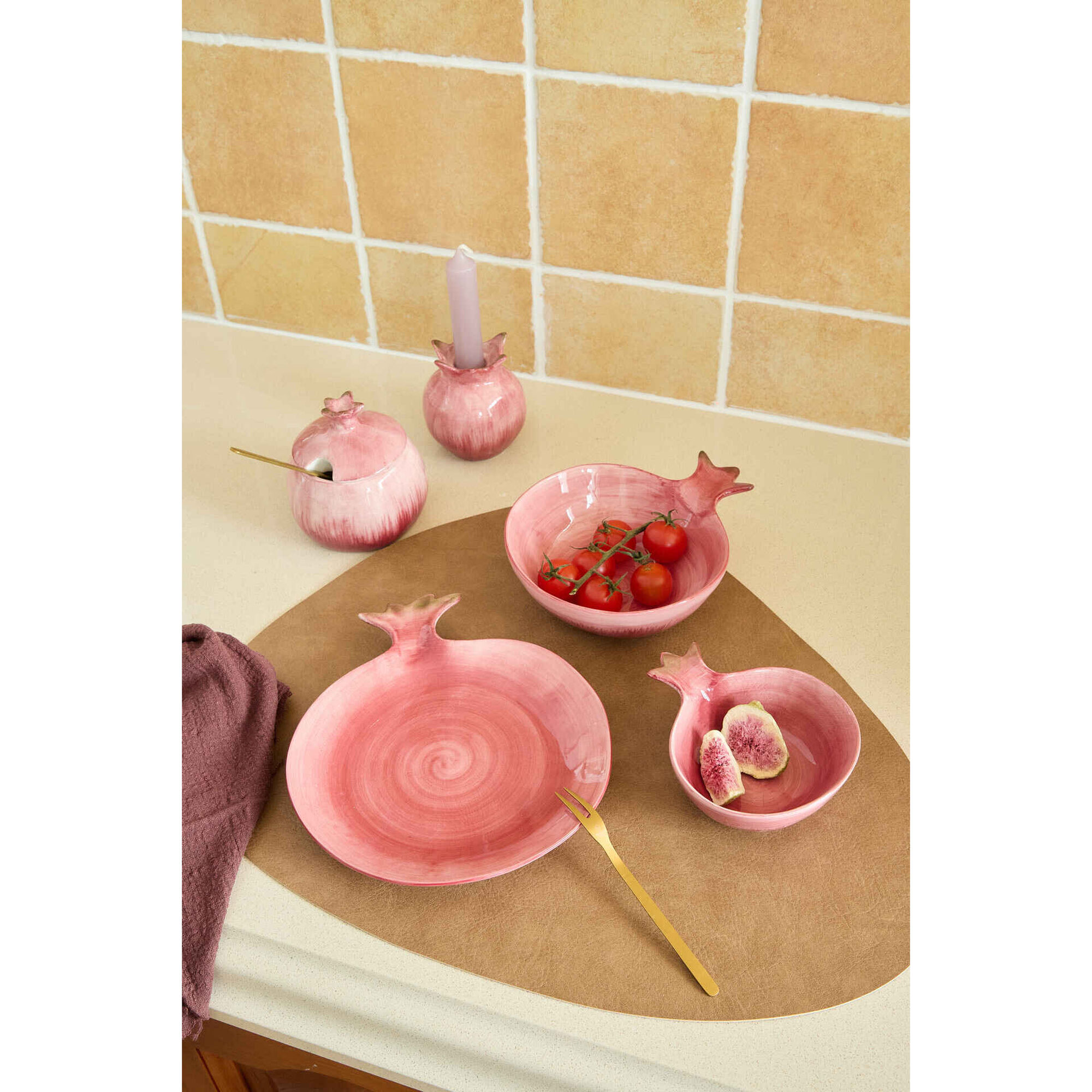 Porta Vela Beterraba 8x9cm Rosa Kasa