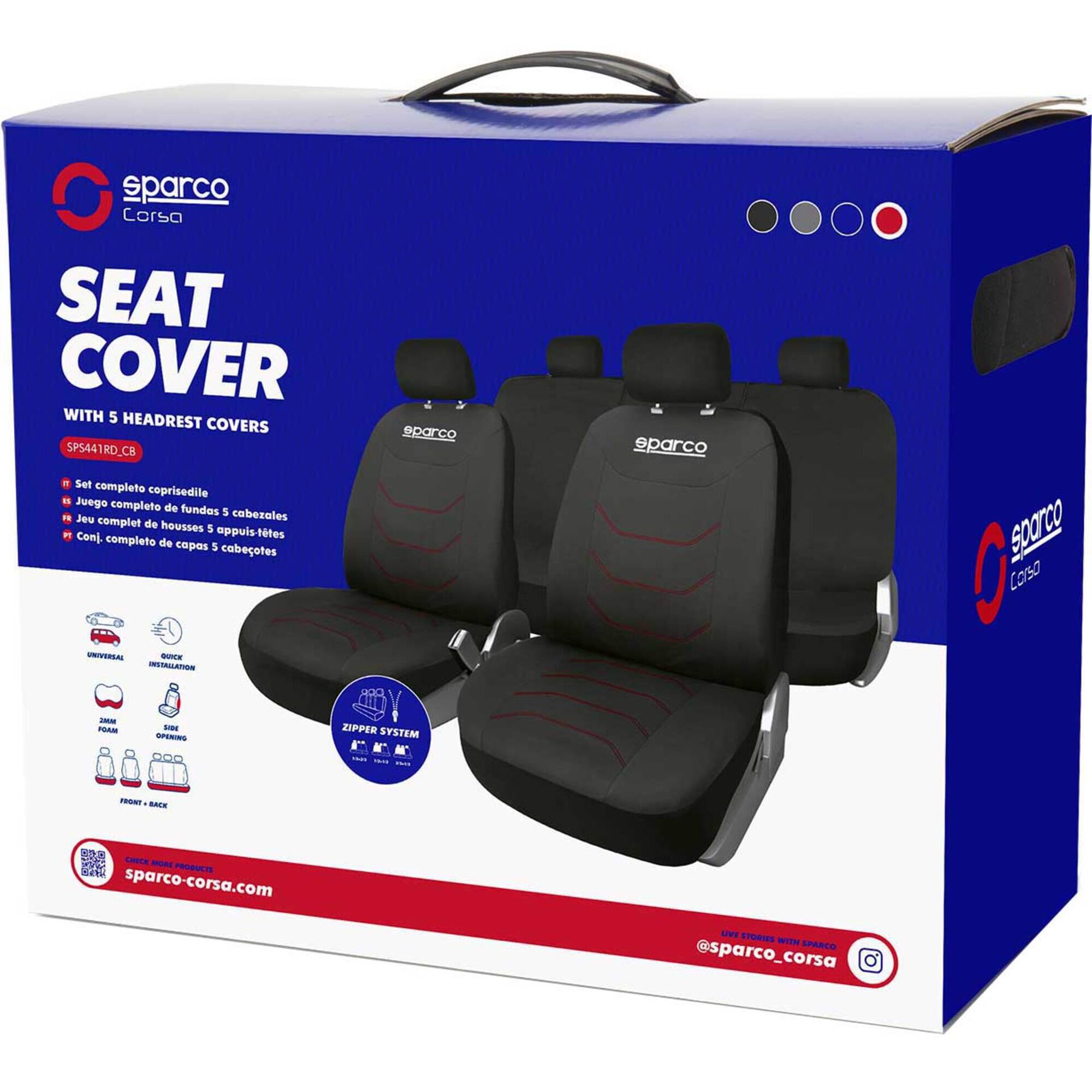 Capa 5 Lugares Preto/Vermelho