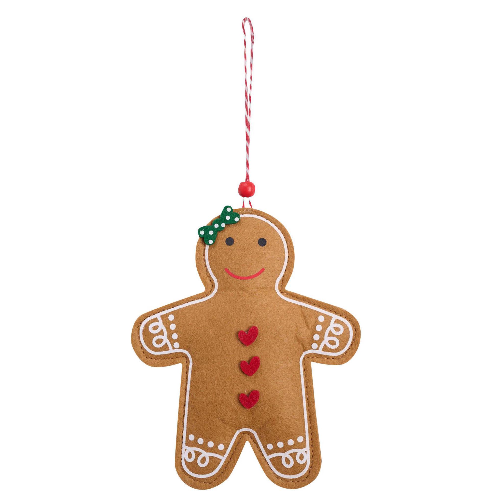 Ornamento Gingerbread Tecido Vermelho