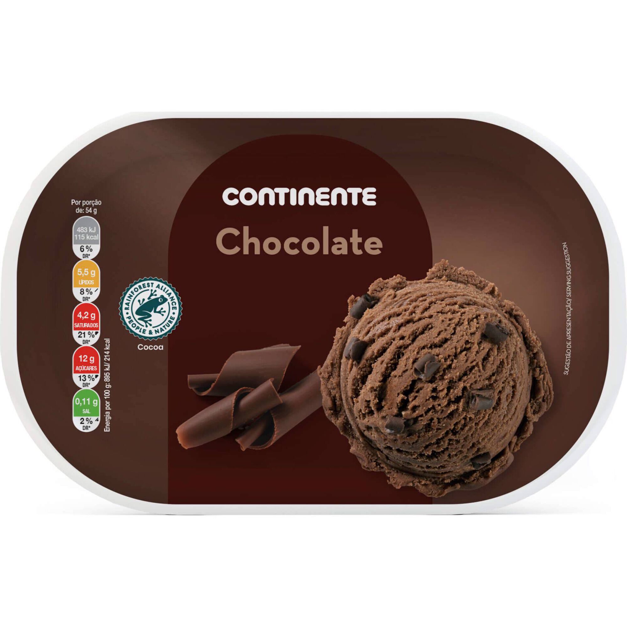 Gelado Chocolate Continente