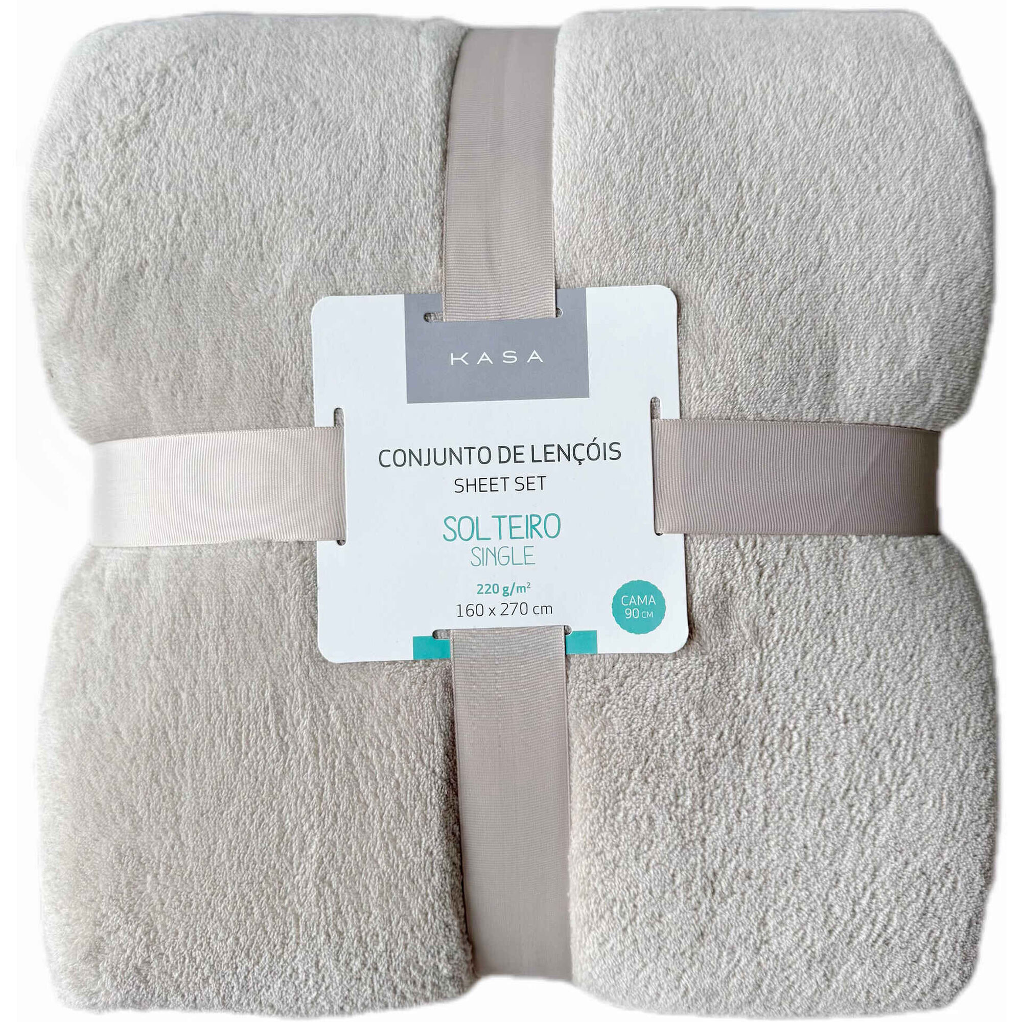 Conjunto Lençóis Coral Liso Taupe