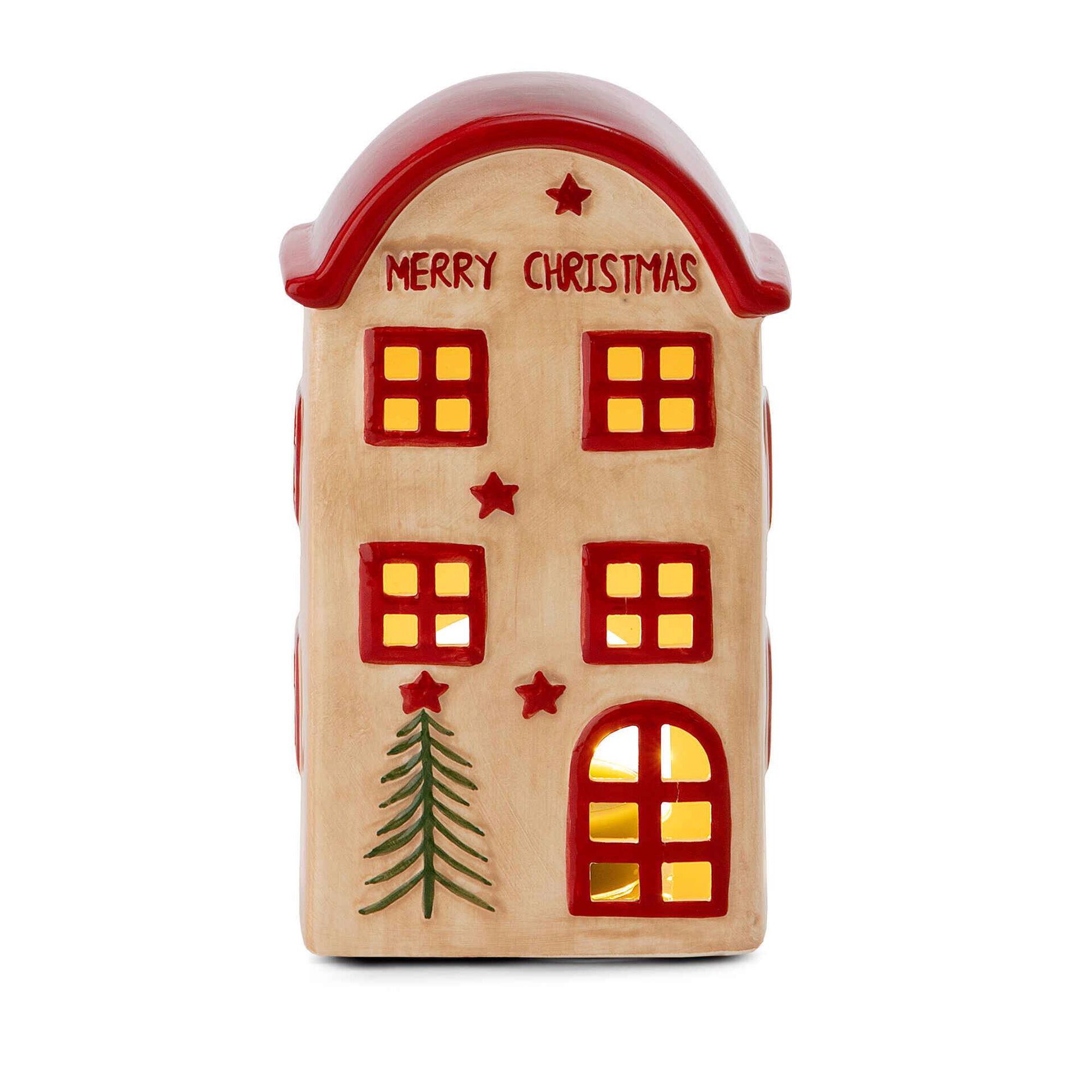 Casa Cer&acirc;mica 22cm Feliz Natal Kasa