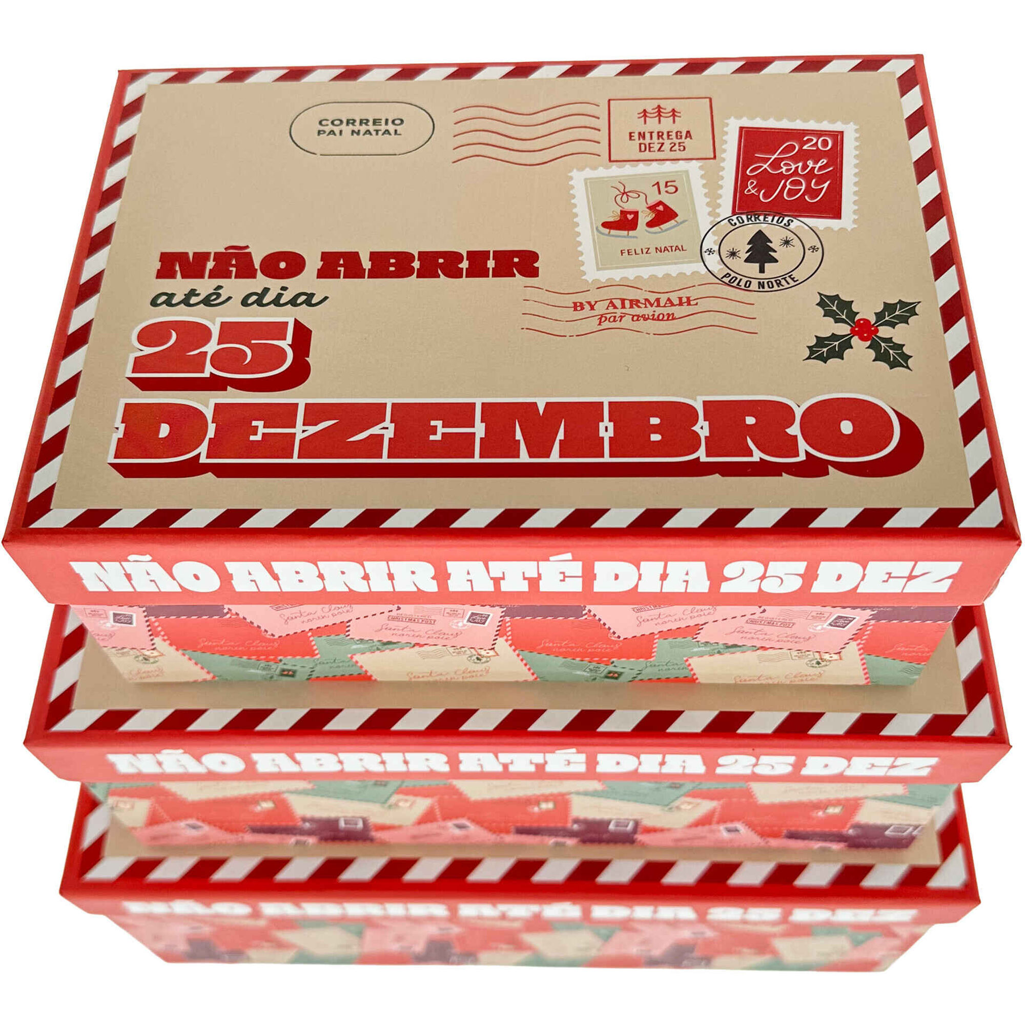 Caixa Cart&atilde;o 19x13x7,5cm Carta Natal