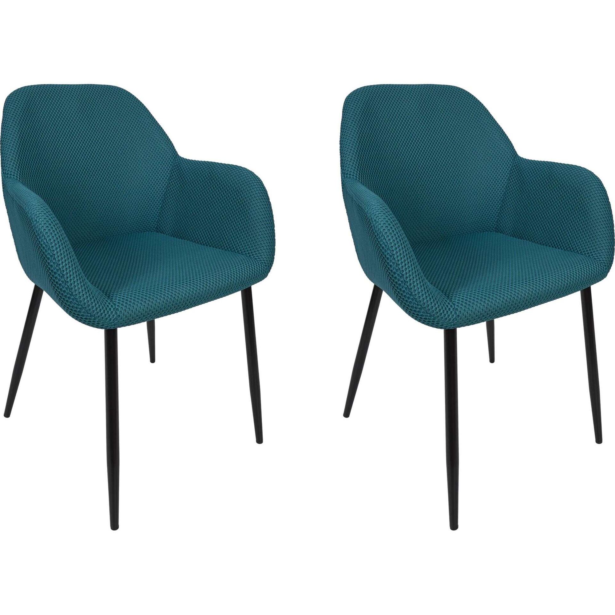 Conjunto de 2 Cadeiras Estofadas Azul Atom