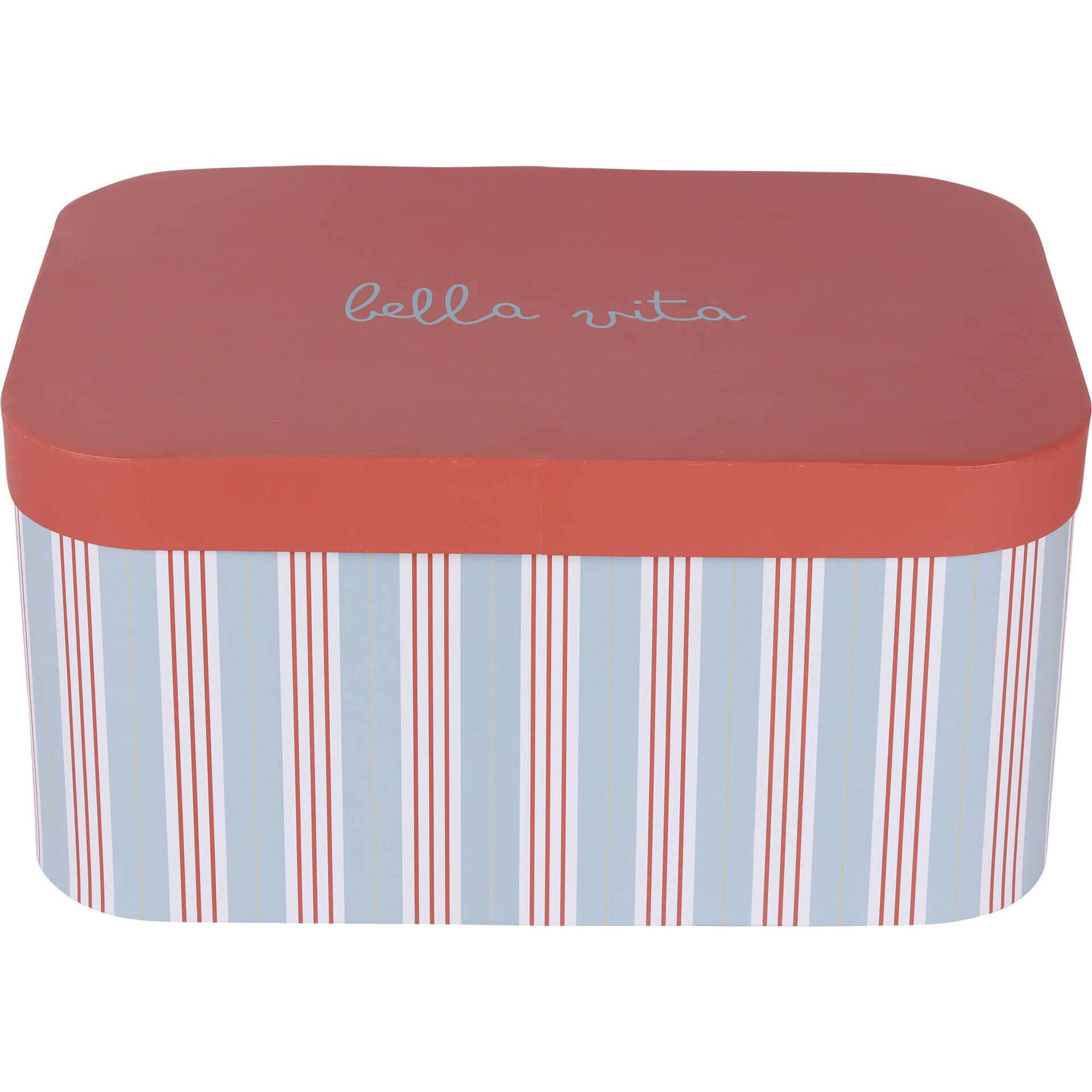 Caixa Riscas Finas Azuis 38,5x26,5x19cm Kasa