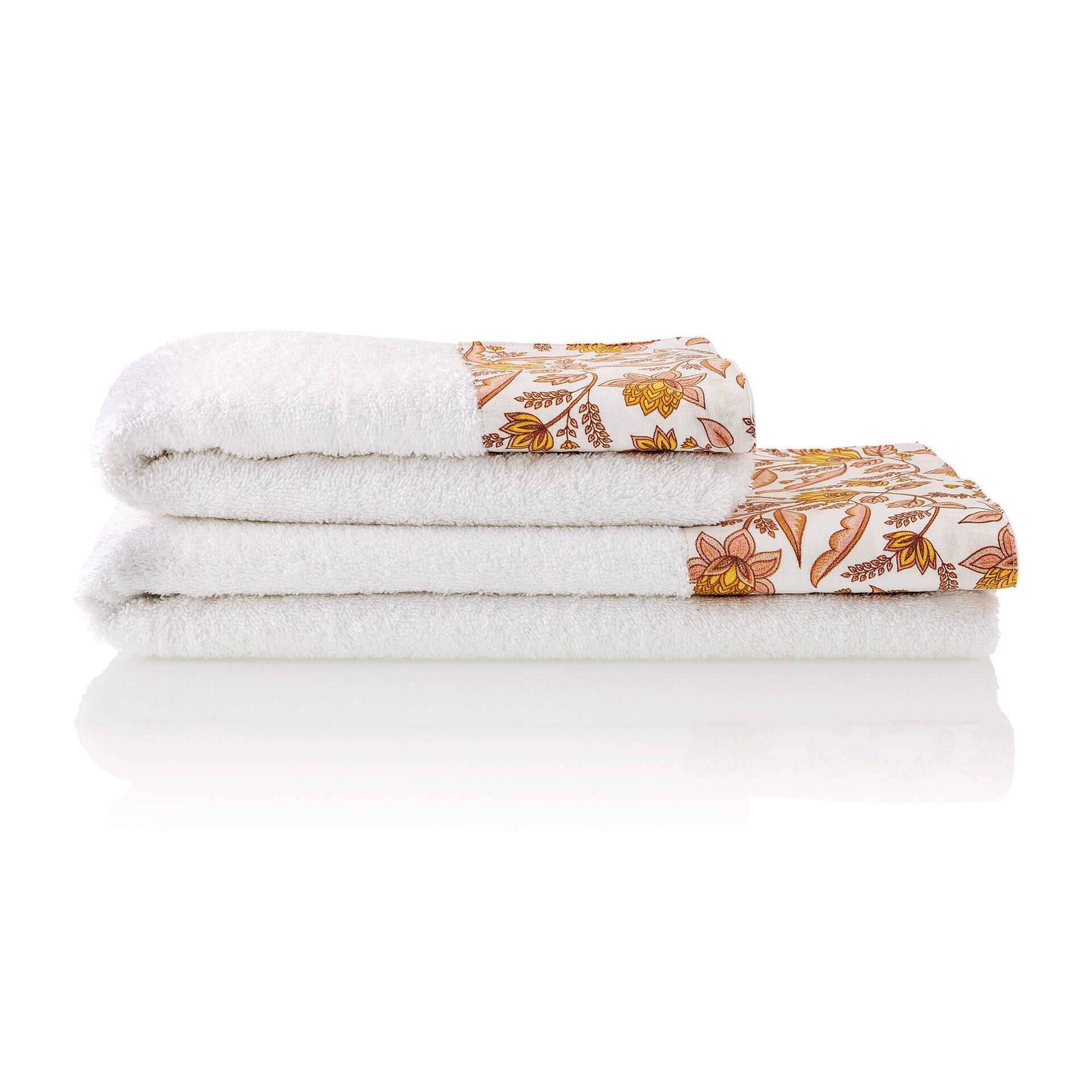 Conjunto 2 Toalhas 450g/m2 Barra Floral Coachella