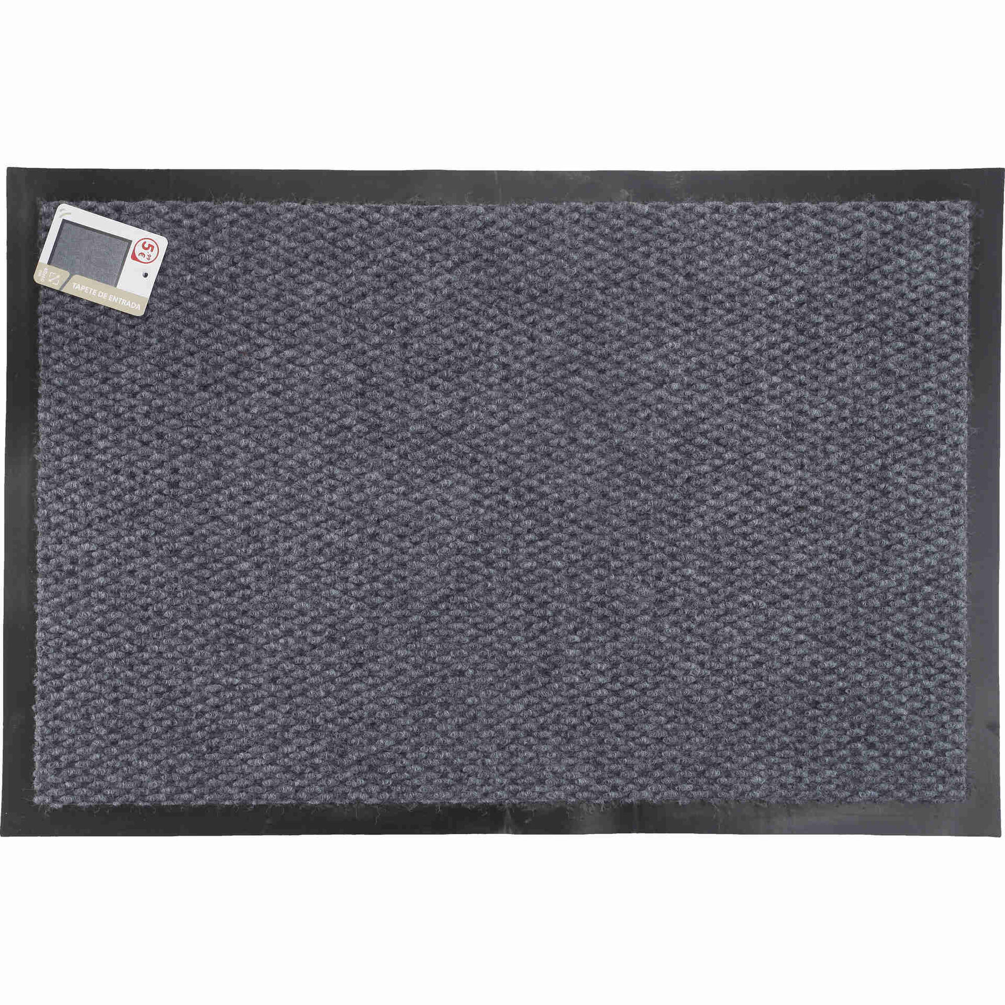 Tapete de Entrada 40x60cm Cinza Bazar&atilde;o