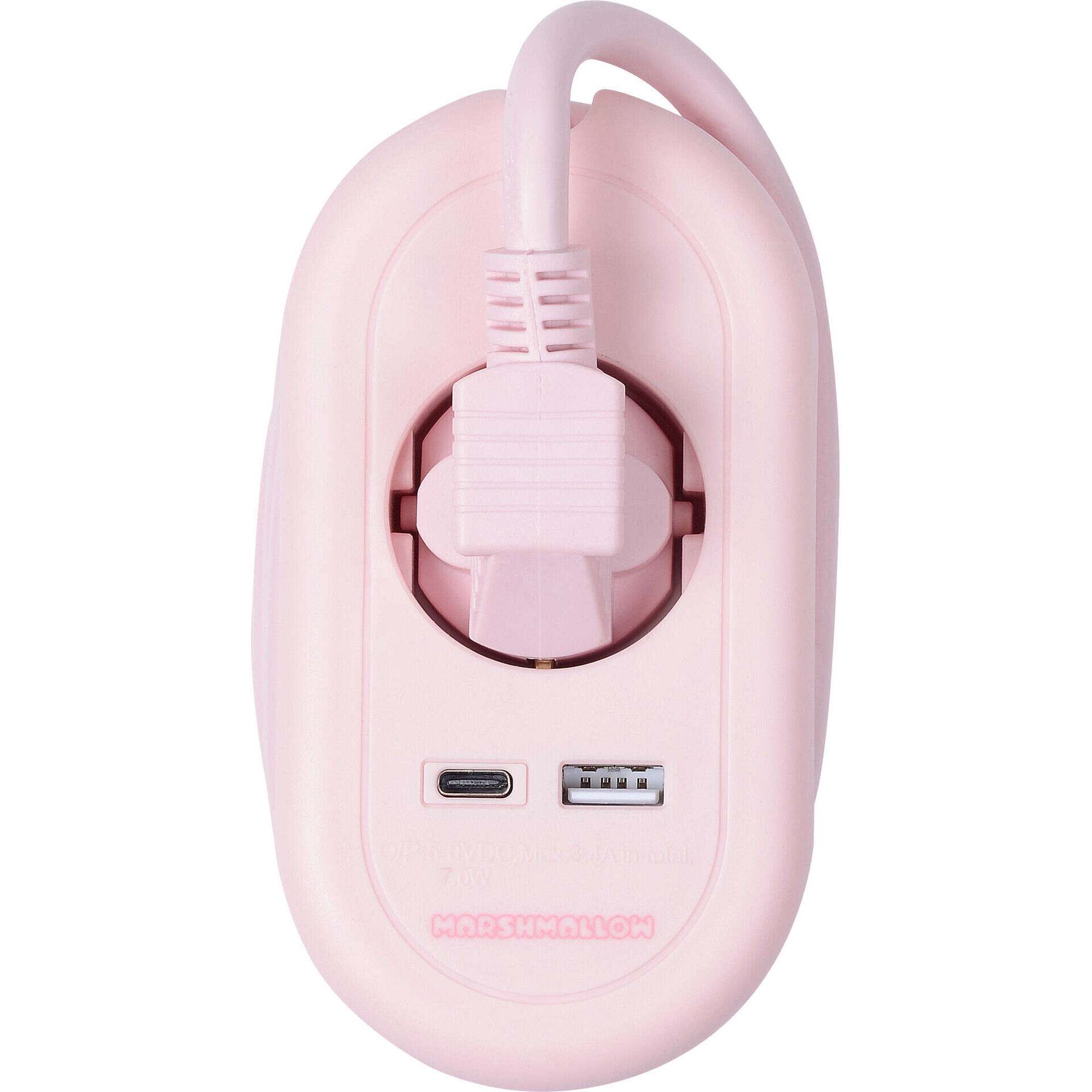 Bloco de Tomadas Travel com USB e USB-C Rosa Marshmallow
