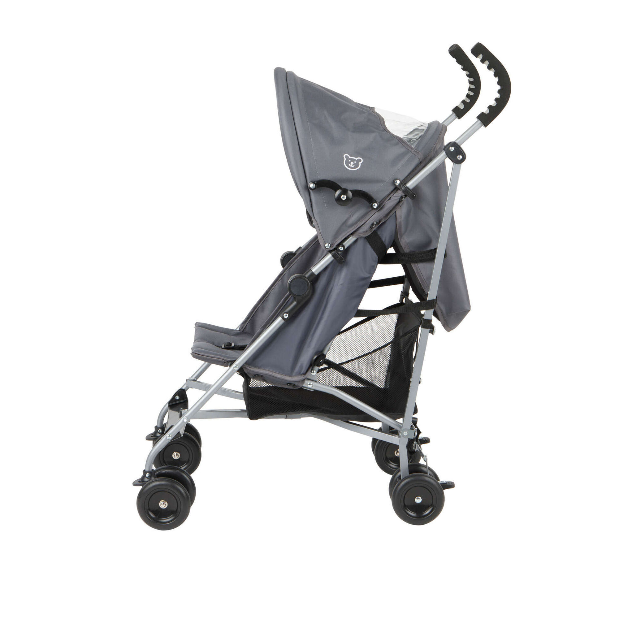 Carrinho de Passeio com Capota Reclin&aacute;vel Cinza