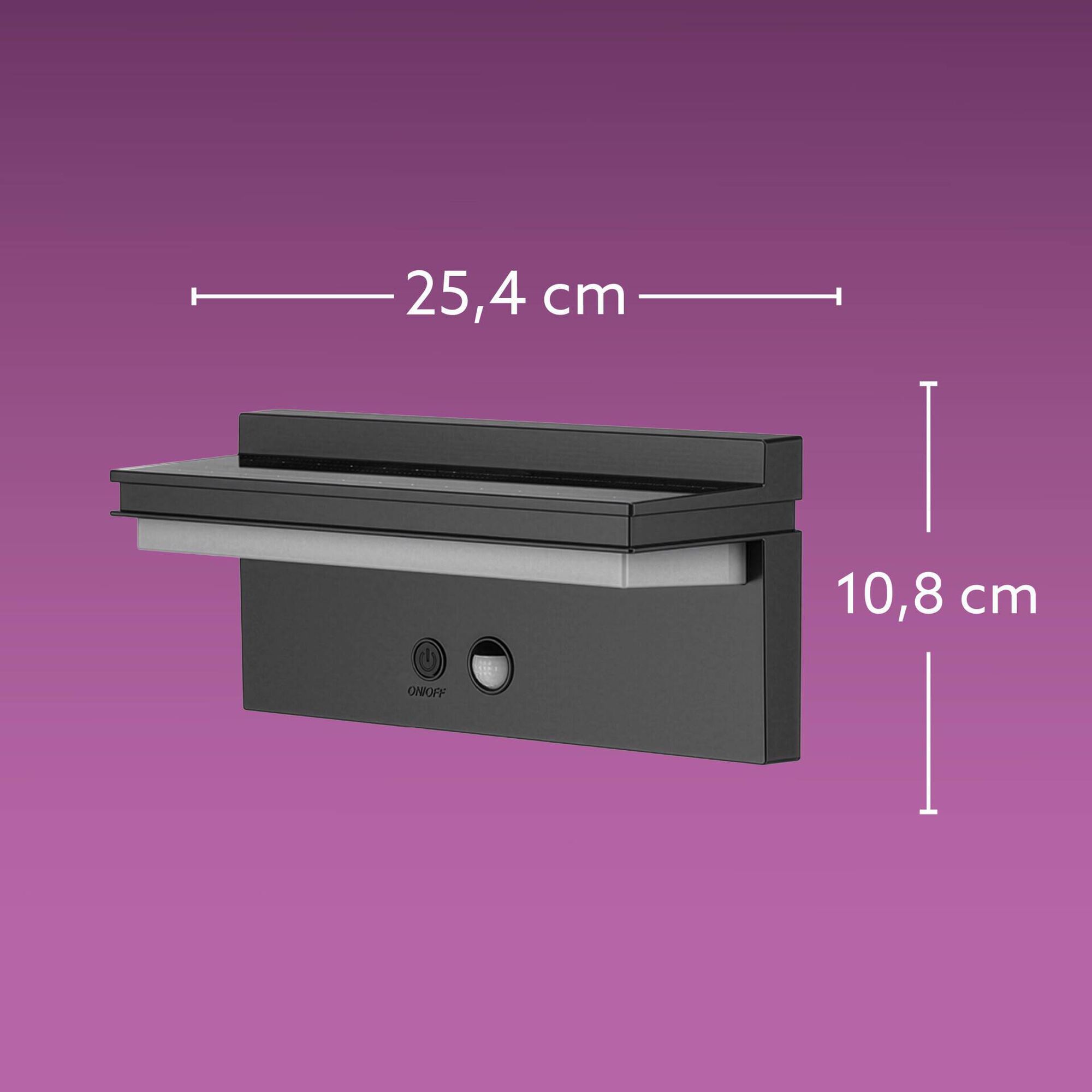 Candeeiro de Parede Solar com Sensor Preto Boost