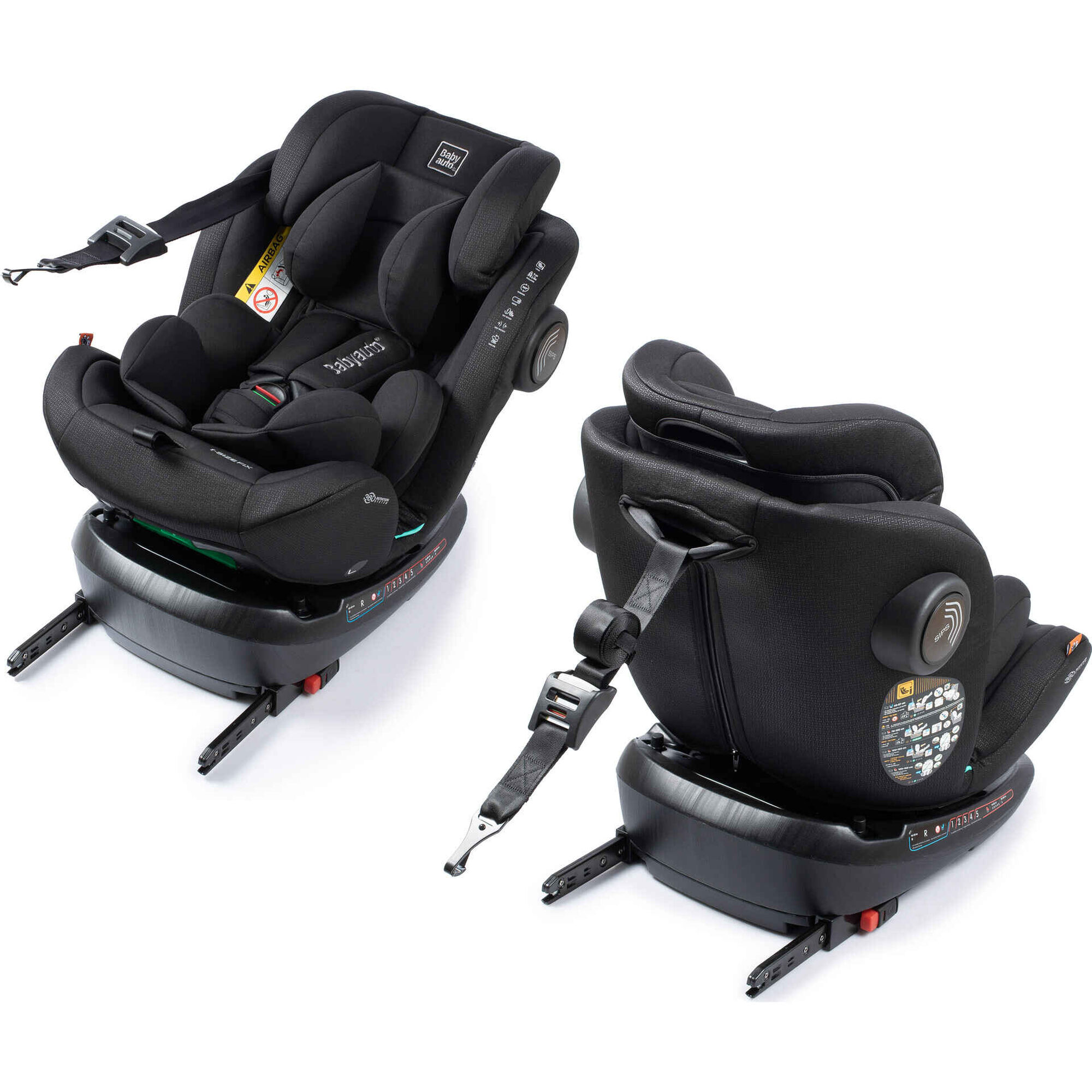 Cadeira Auto I-Size 40-150cm Isofix Rotativa Torna Fix Preto