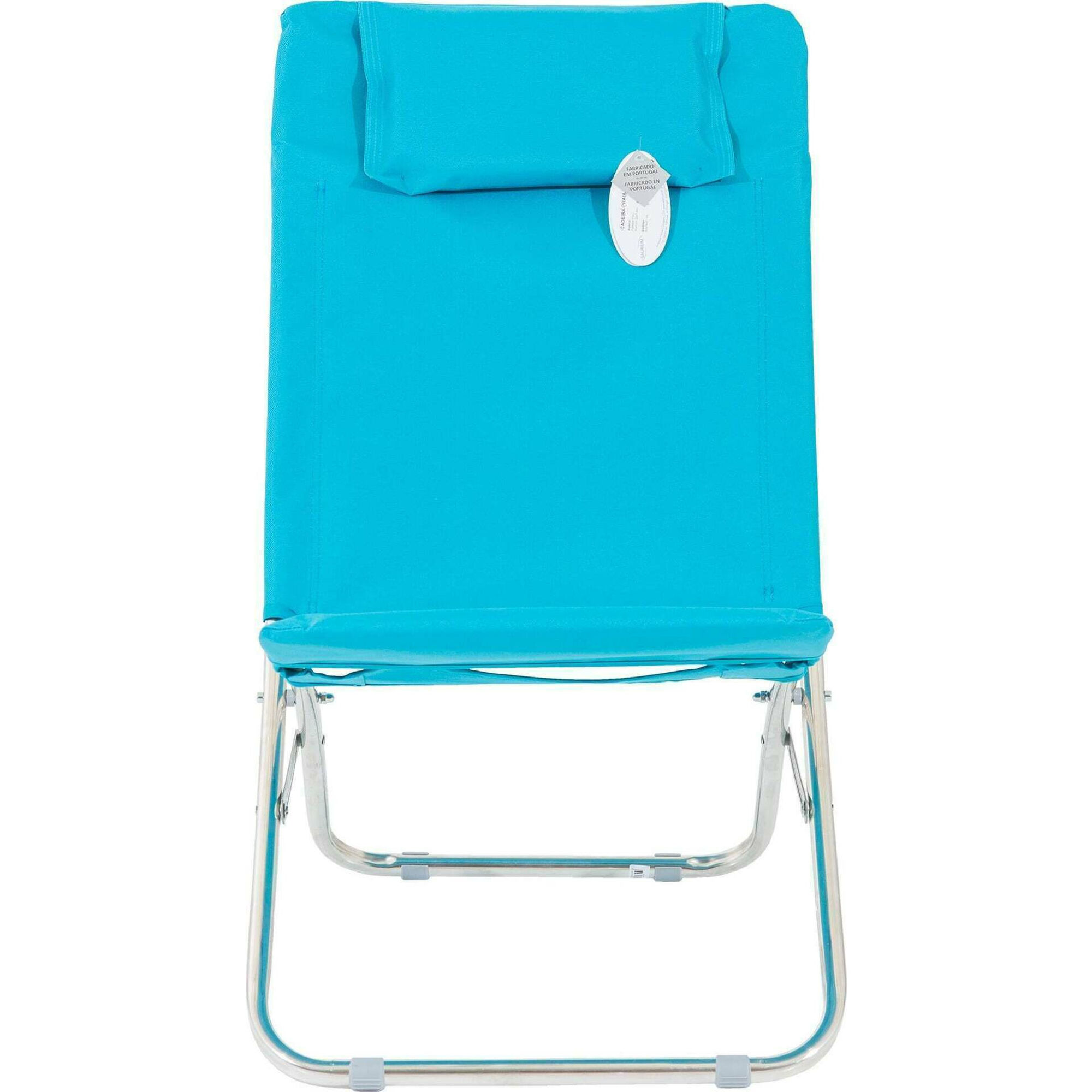 Cadeira Praia Dobrável Azul Turquesa Lírio