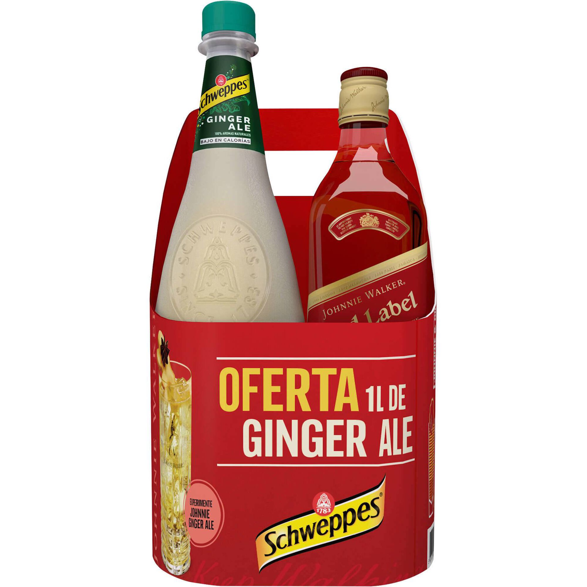 Whisky Johnnie Walker Red Label com Oferta de Ginger Ale Whisky Johnnie Walker Red Label com Oferta de Ginger Ale