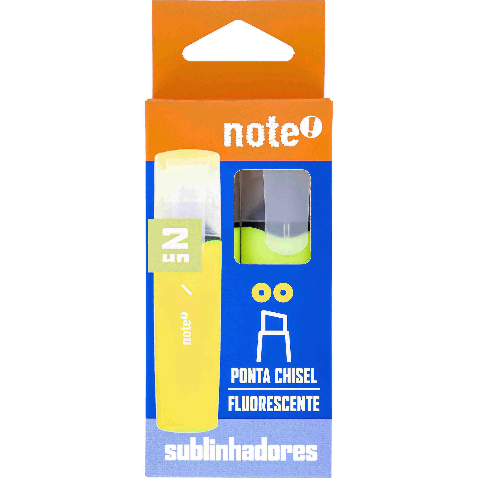 Conjunto 2 Sublinhadores Fluorescentes Amarelos Note!