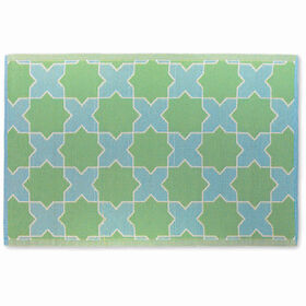 Tapete Cruzes Azul e Verde 120x180cm Polipropileno