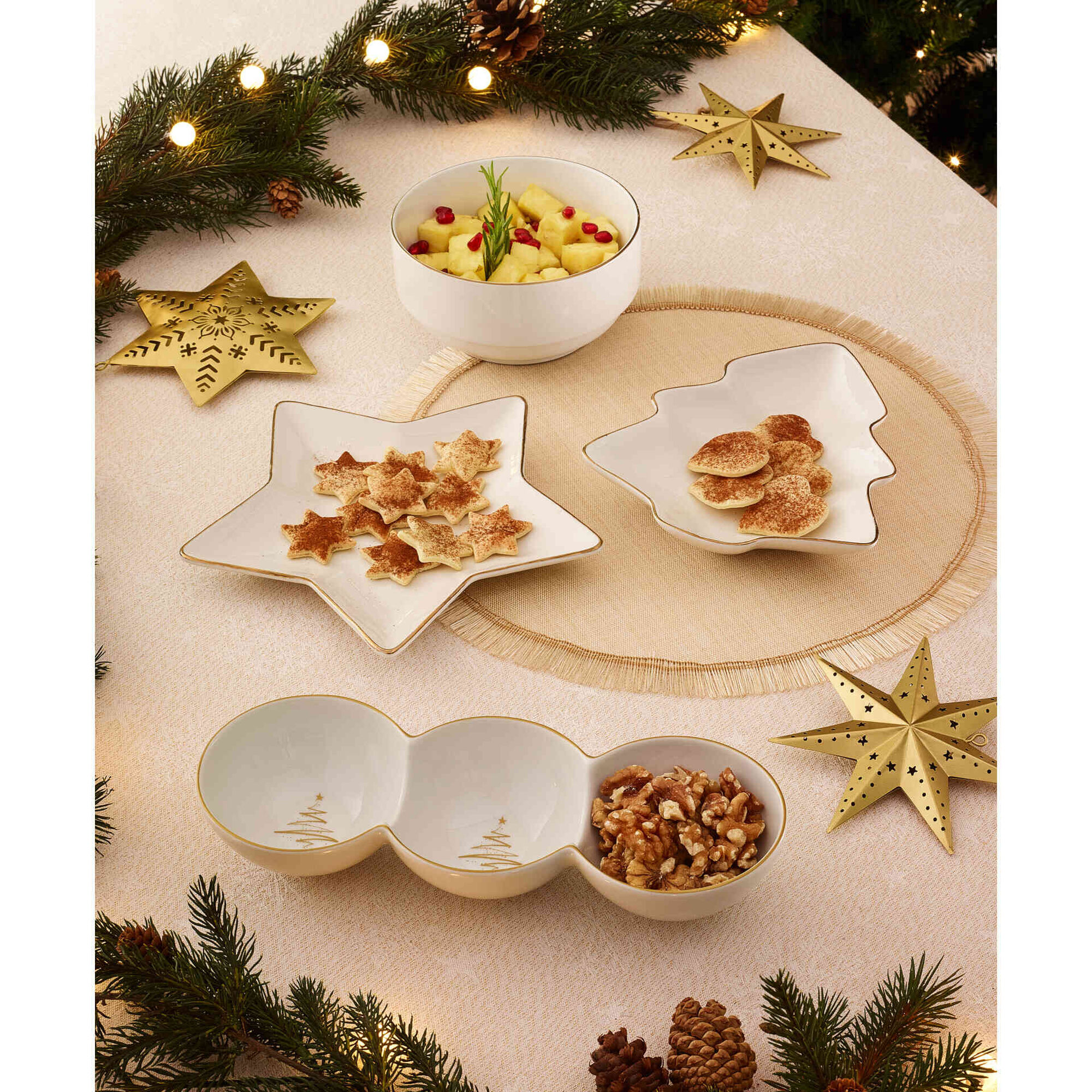 Conjunto 3 Taças Aperitivo Tree Dourado