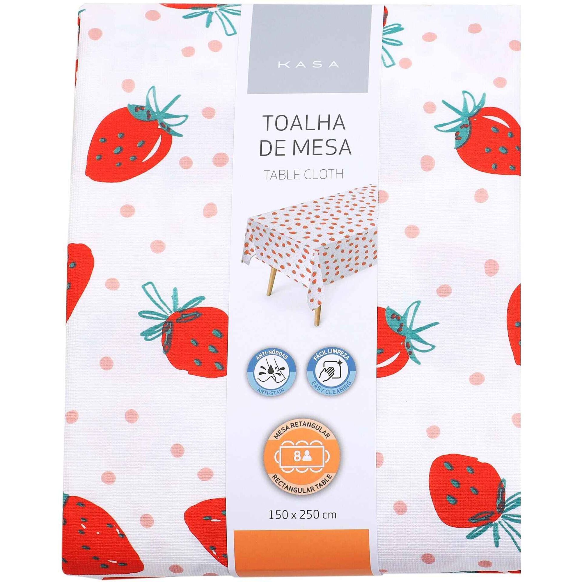 Toalha Mesa PVC Peva Morangos Kasa