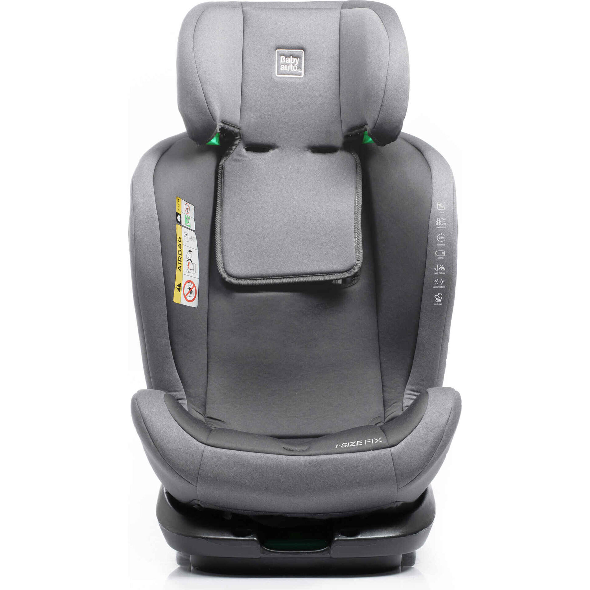 Cadeira Auto I-Size 40-150cm Isofix Rotativa Torna Fix Cinza