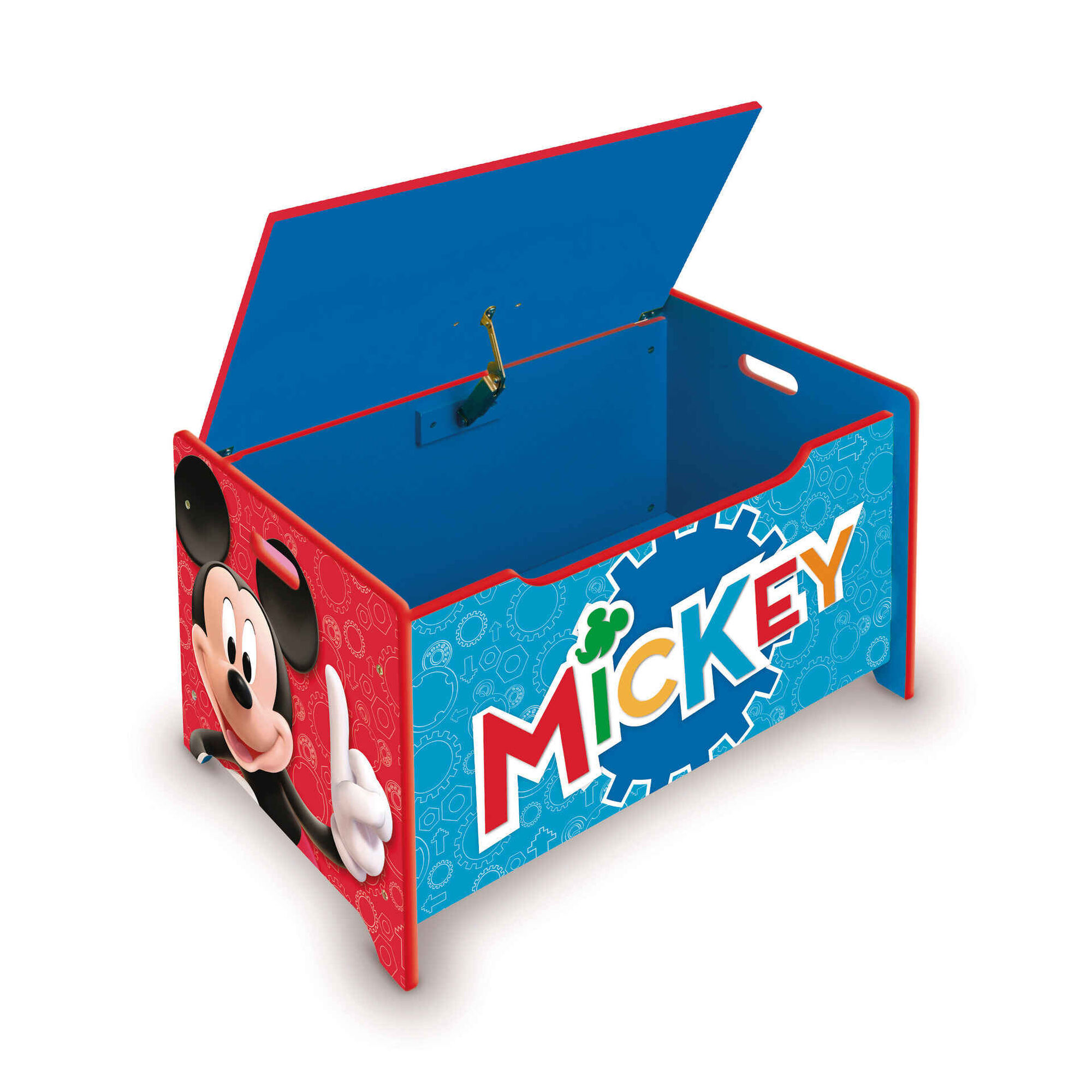 Banco e Baú Arrumação Madeira 62,5x40x37cm Mickey