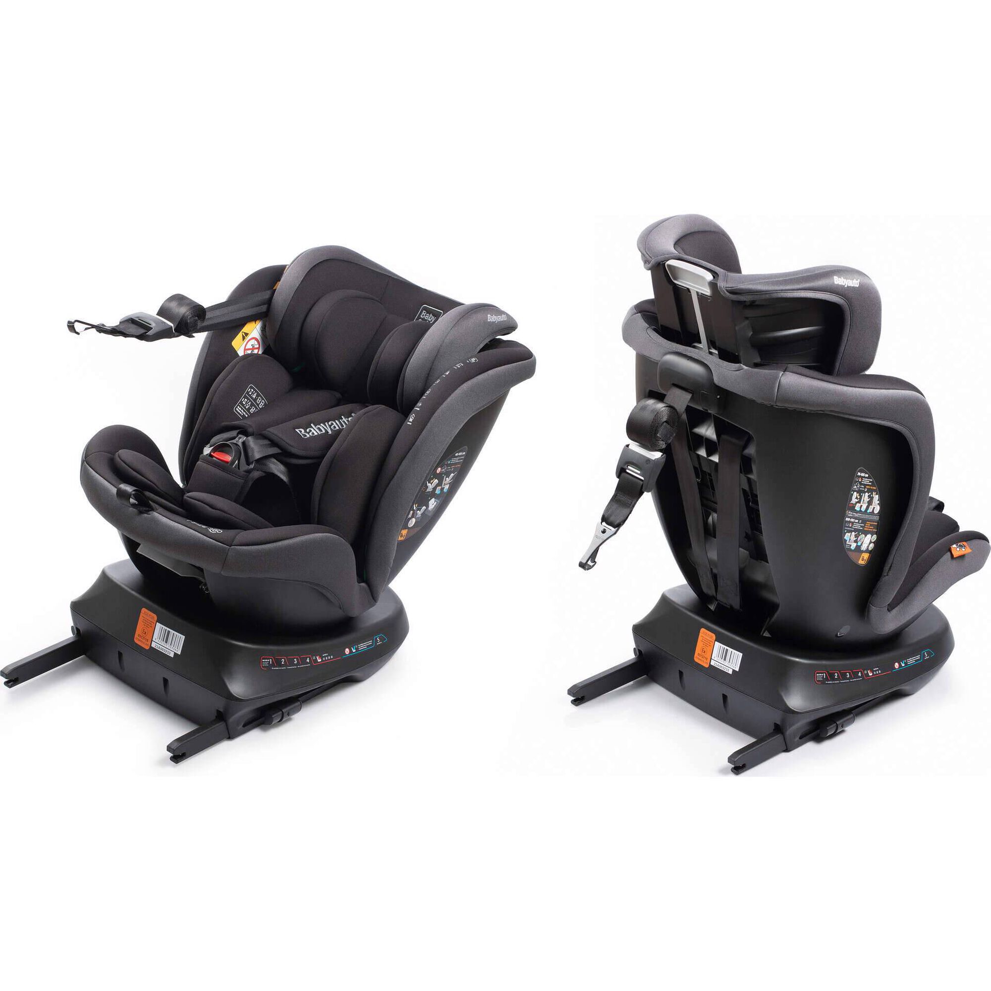Cadeira Auto I-Size 40-150cm Isofix Rotativa Rodia Fix Cinza Escuro Babyauto