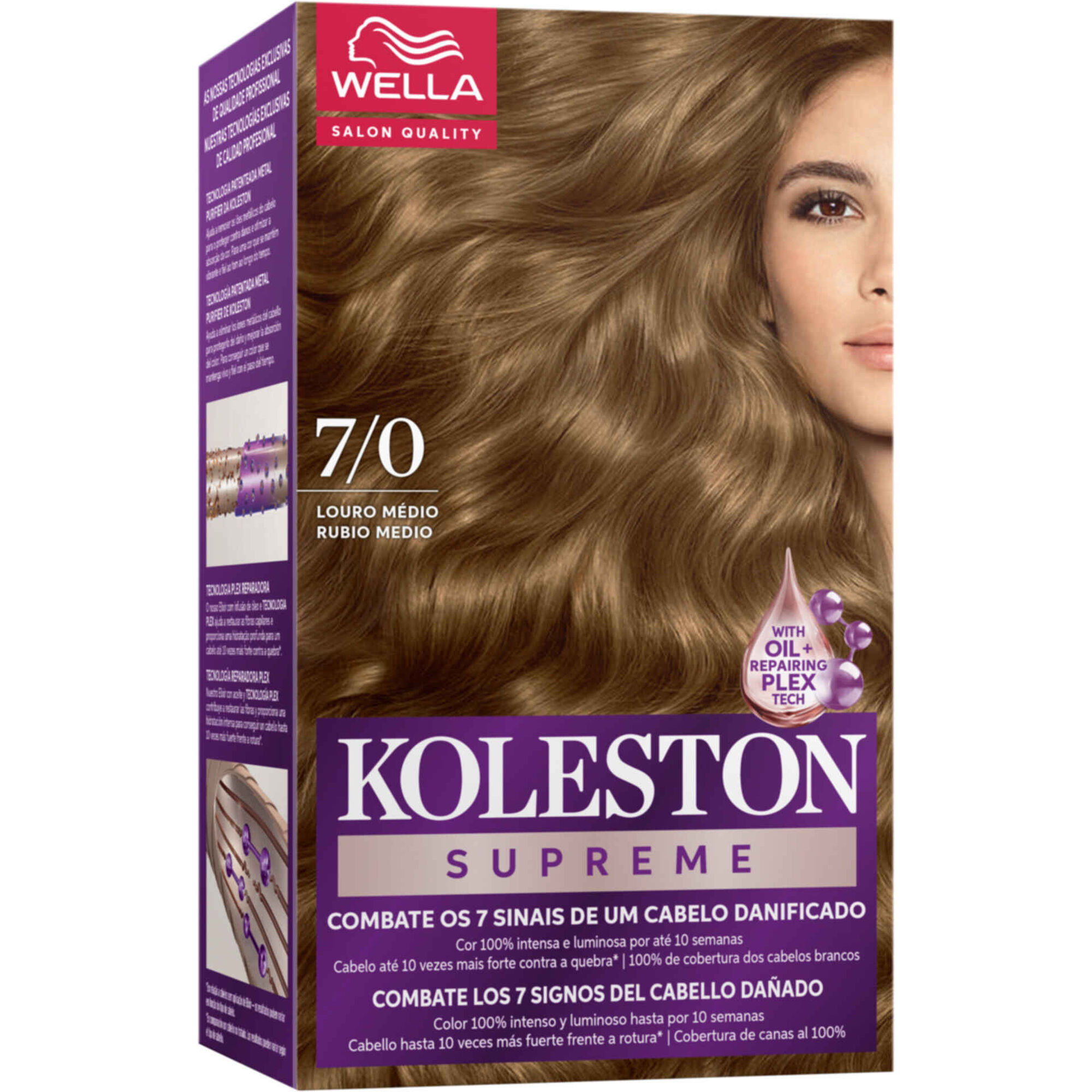 Colora&ccedil;&atilde;o Permanente Louro M&eacute;dio 7.0 Koleston