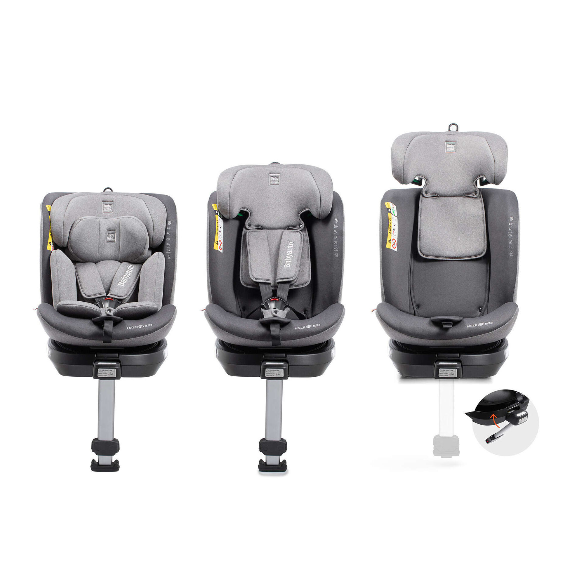 Cadeira Auto I-Size 40-150cm Isofix Cinza Aitana Babyauto