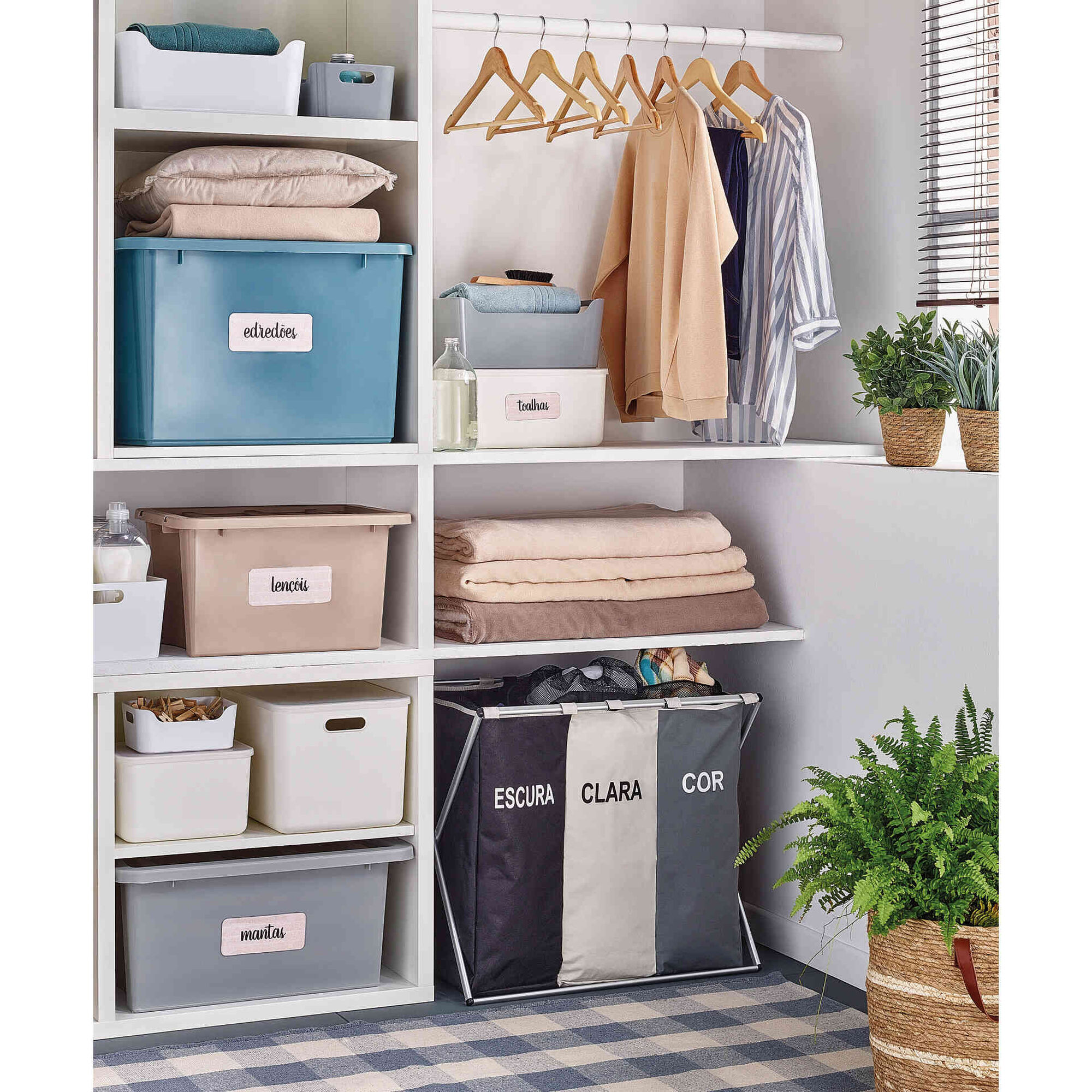 Cesto Arrumação Plástico 4,3L Cinza