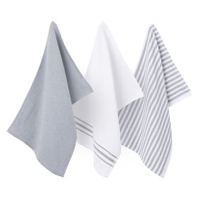 Conjunto 3 panos de Cozinha Cinza Felpo