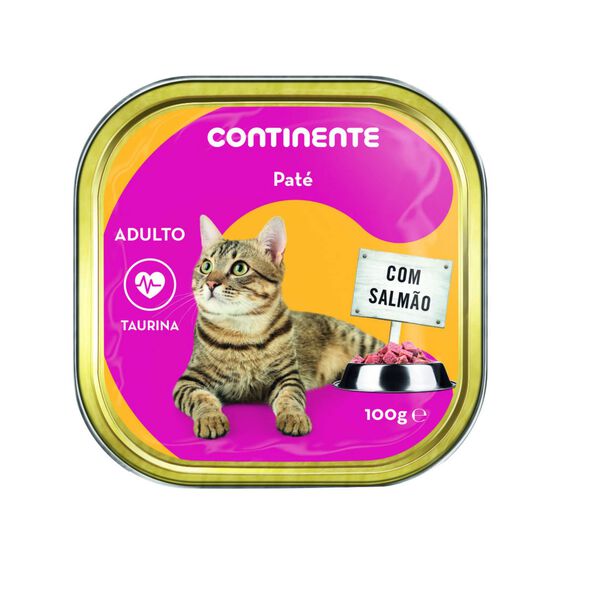 Comida Húmida para Gato Adulto Patê Salmão Terrina Continente