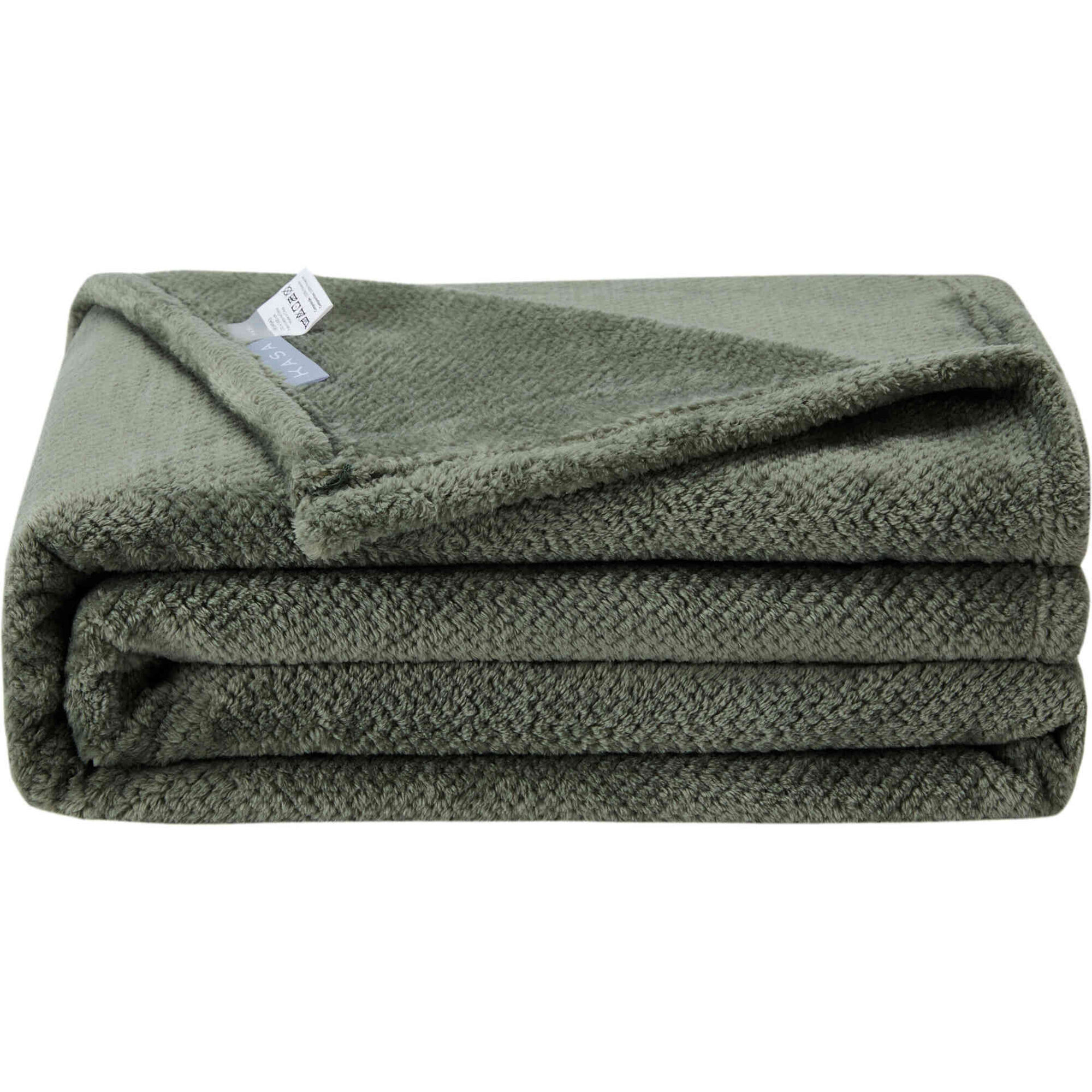 Manta Flanela Jacquard 160x130cm Verde Kasa