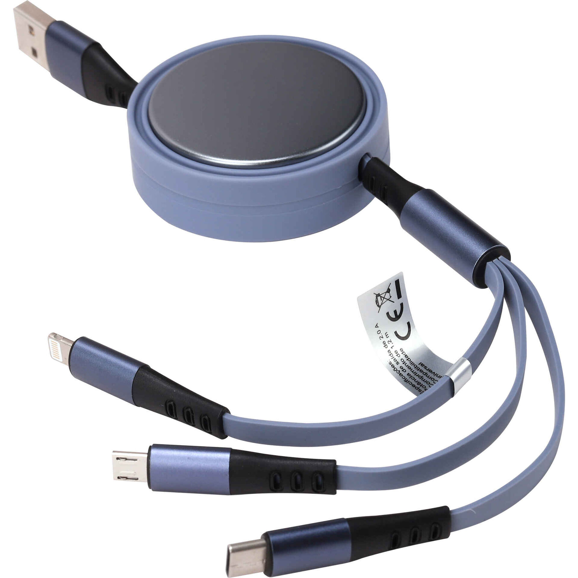 Cabos de Carregamento Retrátil 3 em 1