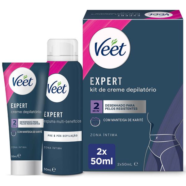 Kit Cremes Depilatórios Expert Zona Íntima Veet