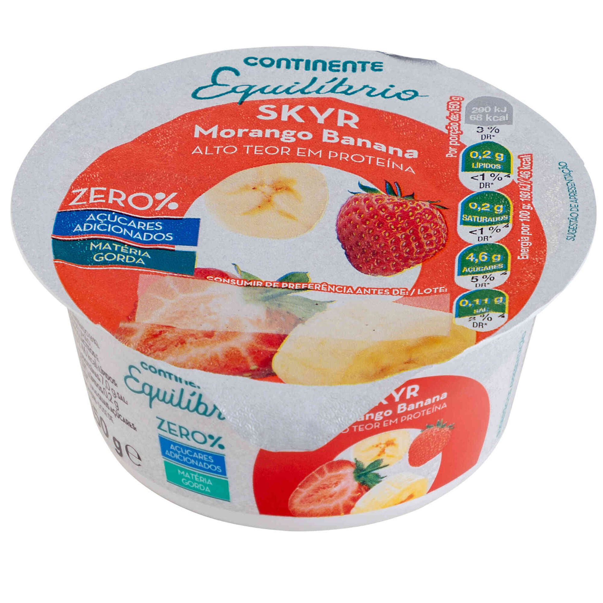 Iogurte Skyr Morango E Banana Continente Equil brio Emb 150 Gr Iogurte Skyr Morango E Banana Continente Equil brio Emb 150 Gr