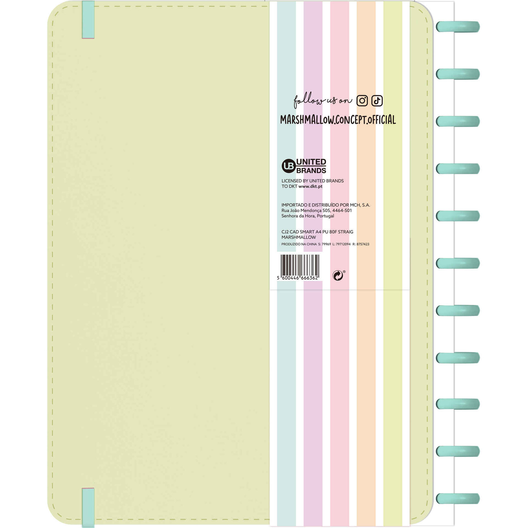 Caderno Smart Espiral A4 Pautado (v&aacute;rias cores) Marshmallow