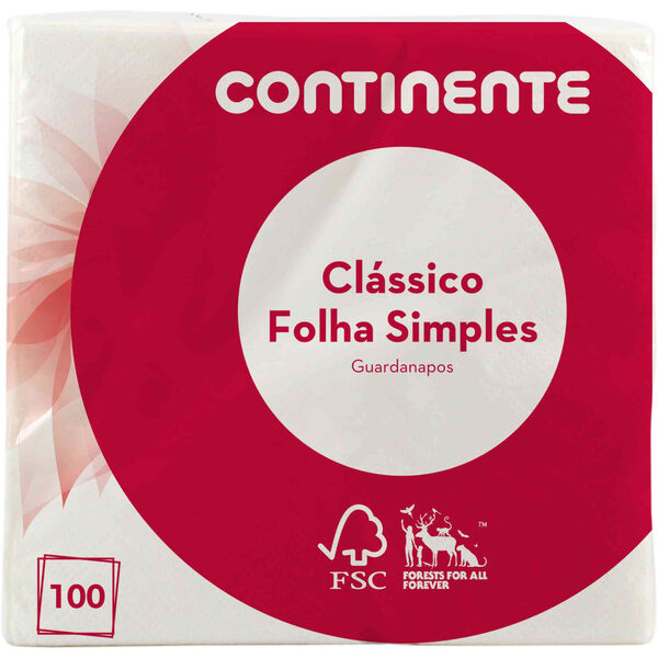 Guardanapos 1 Folha Branco Continente
