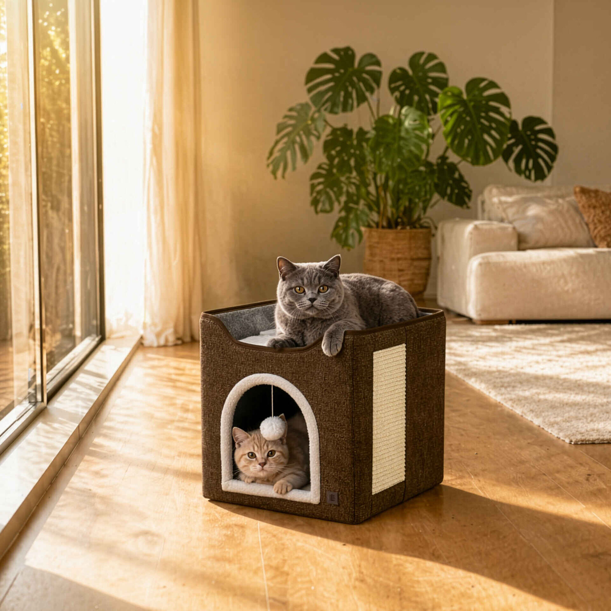Arranhador para Gato Casa Castanho Lupi Linx