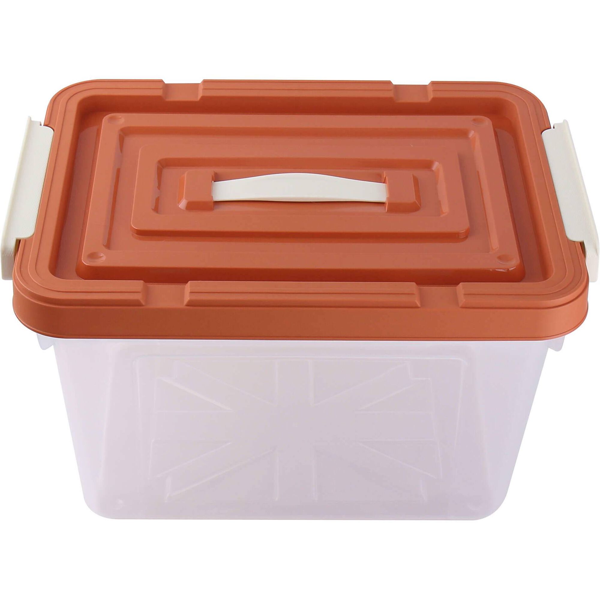 Caixa Arruma&ccedil;&atilde;o 37,6x27,7x24cm com Tampa Vermelha Kasa