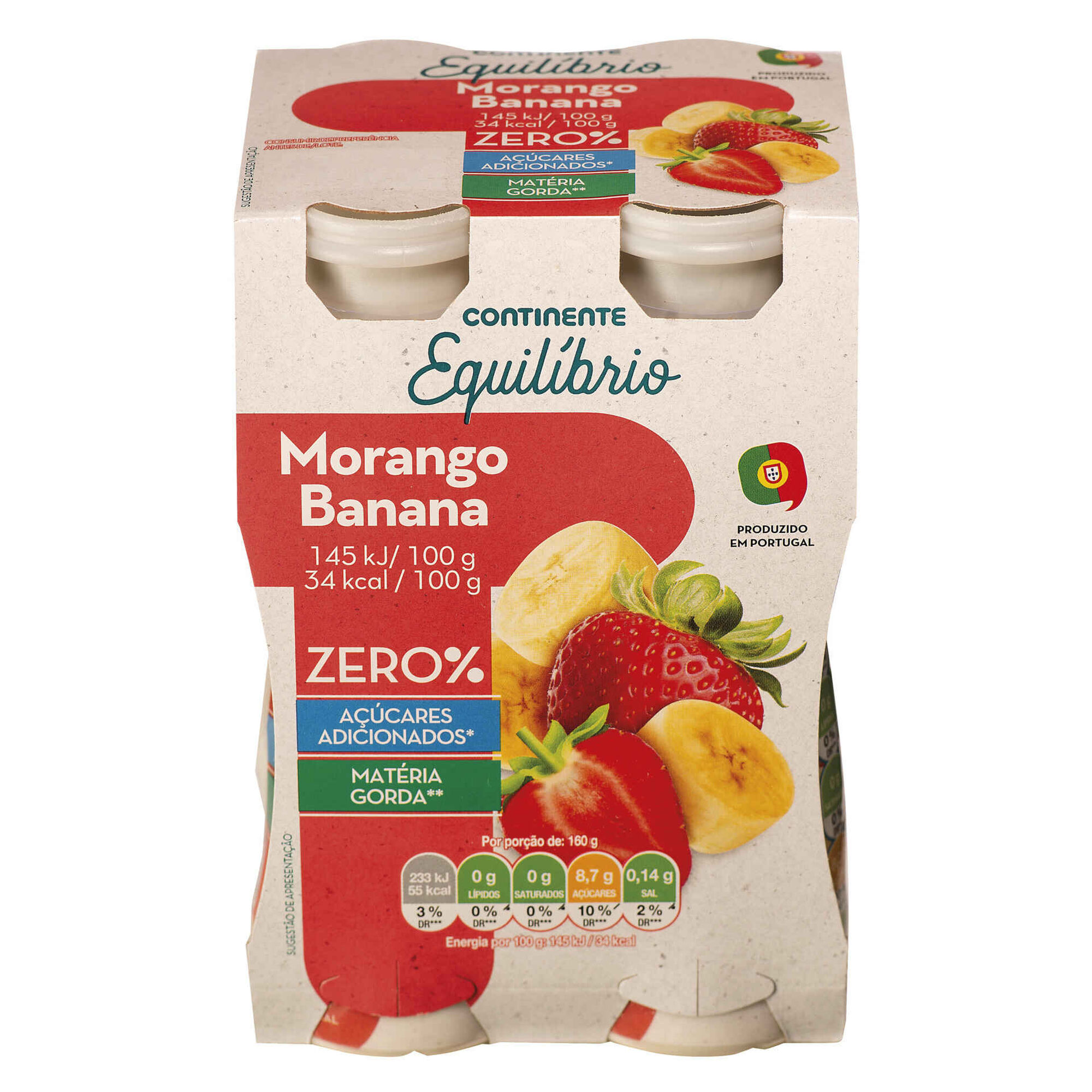 Iogurte Líquido Magro Morango e Banana